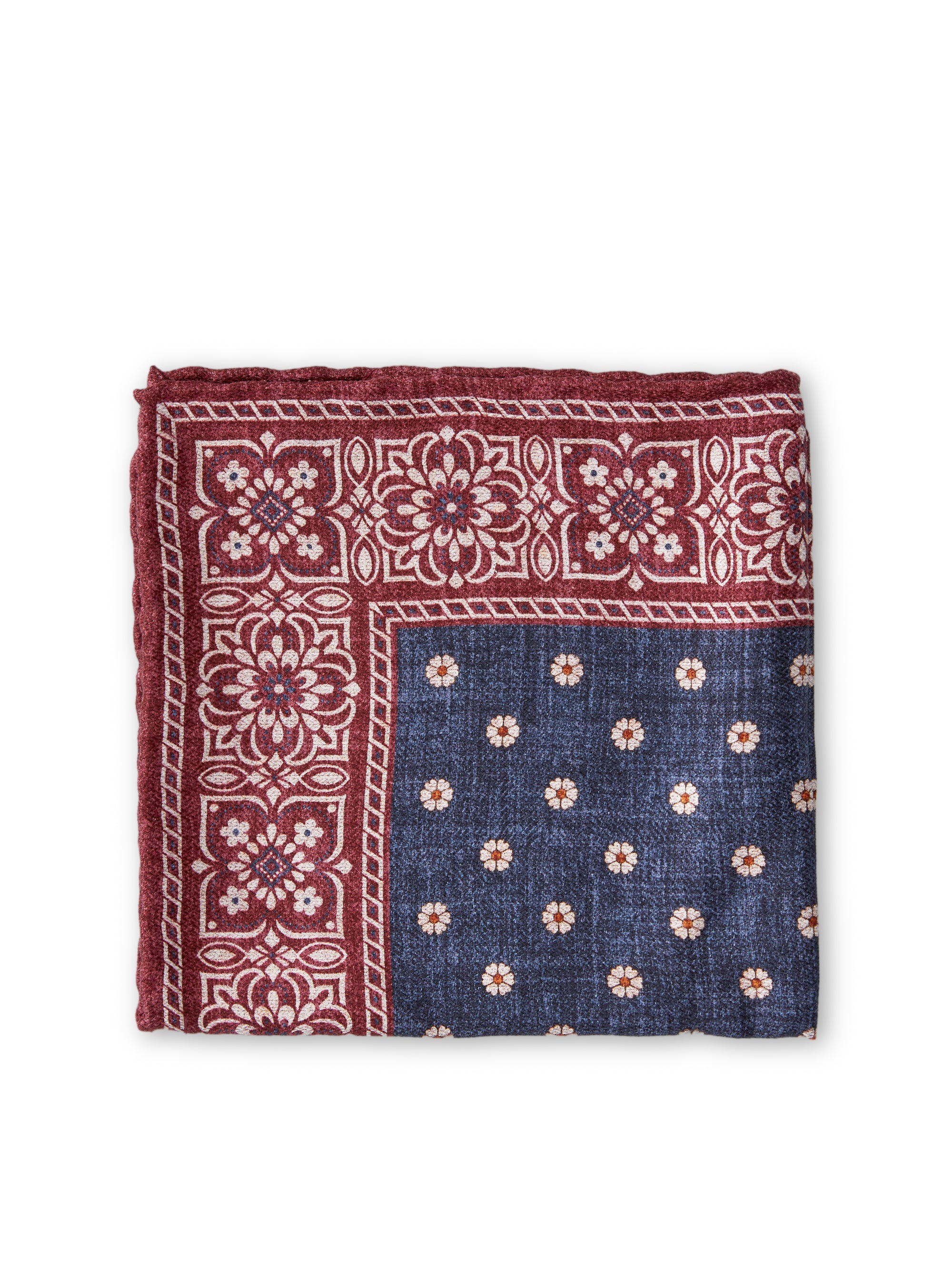 Navy Osterley Silk Pocket Square