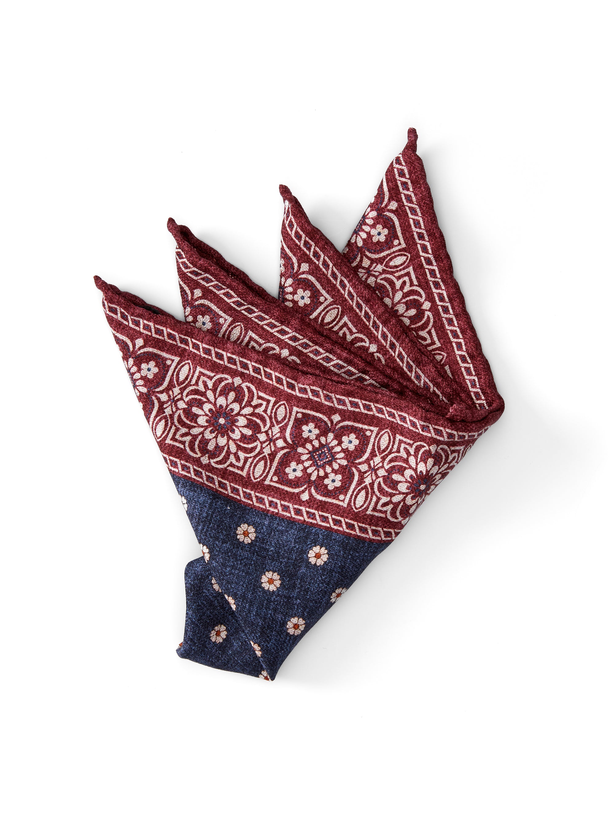 Navy Osterley Silk Pocket Square