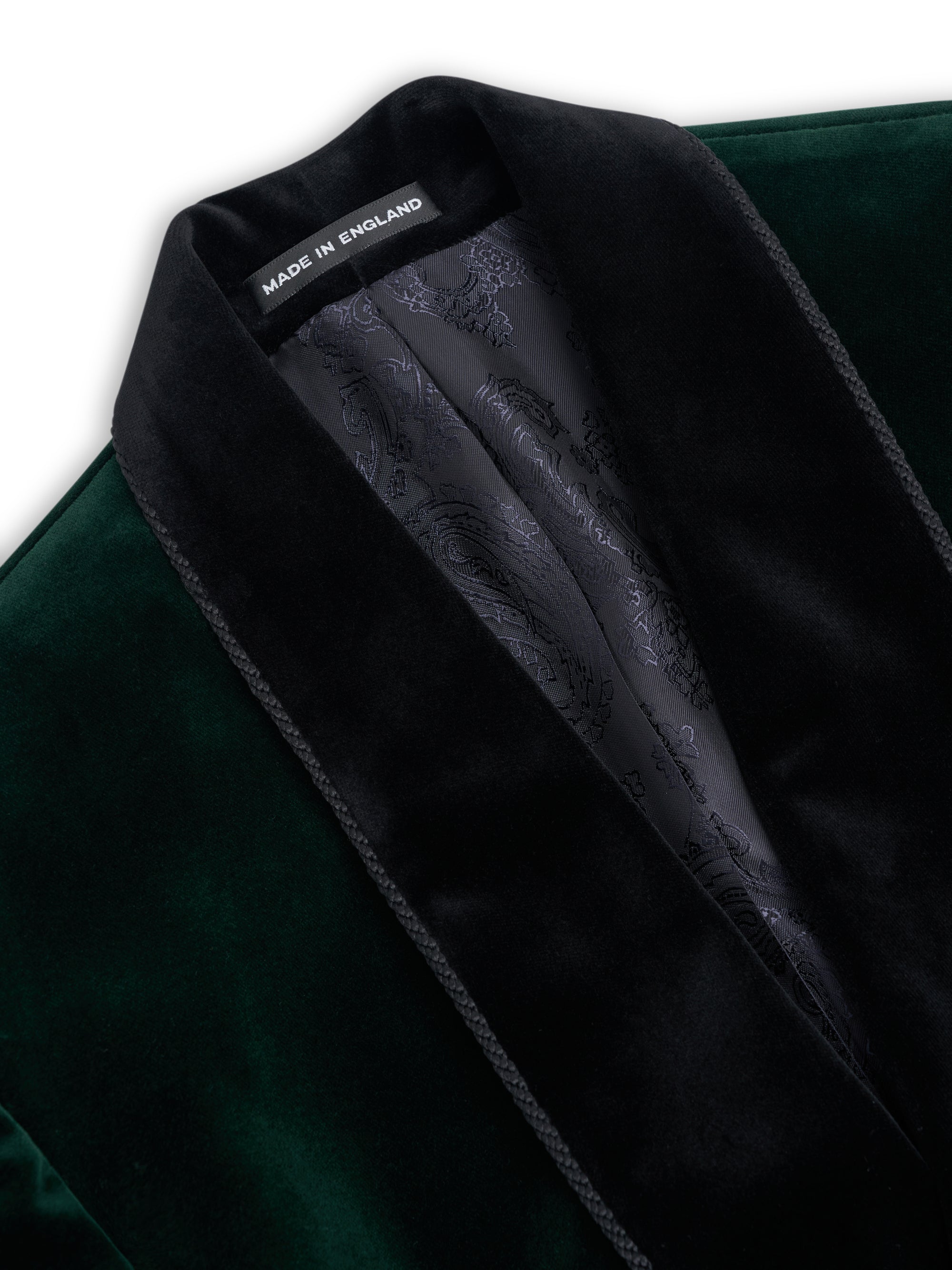 Racing Green Velvet Double Breasted Smoking Jacket