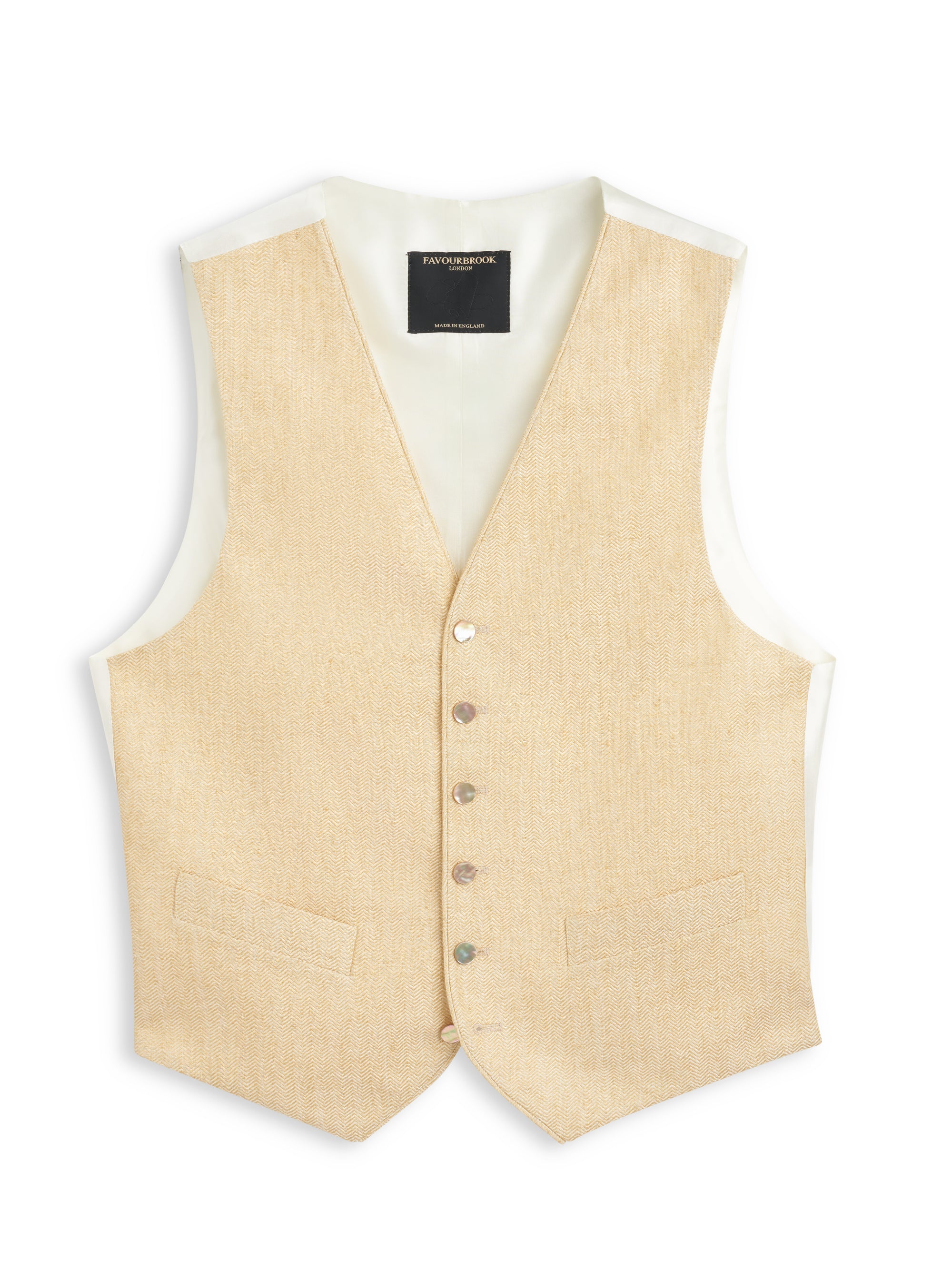 Sand Randwick Single Breasted Waistcoat with Piping