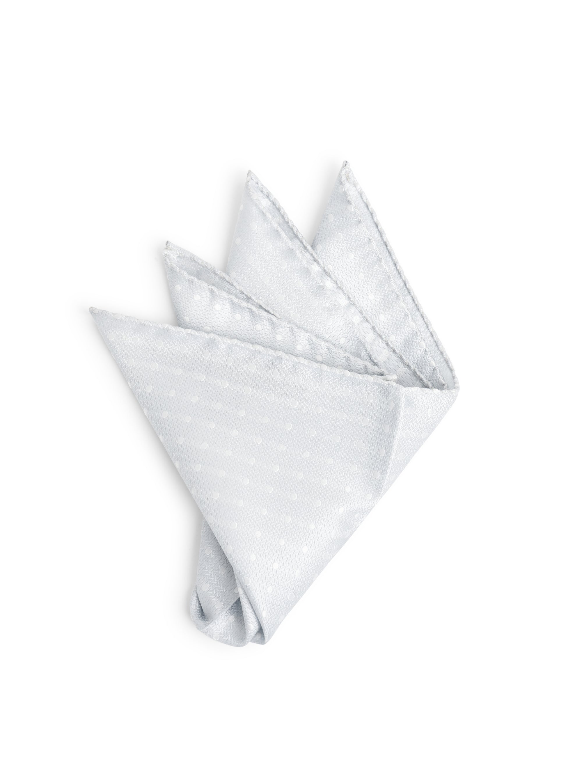 Silver Pickwick Silk Pocket Square