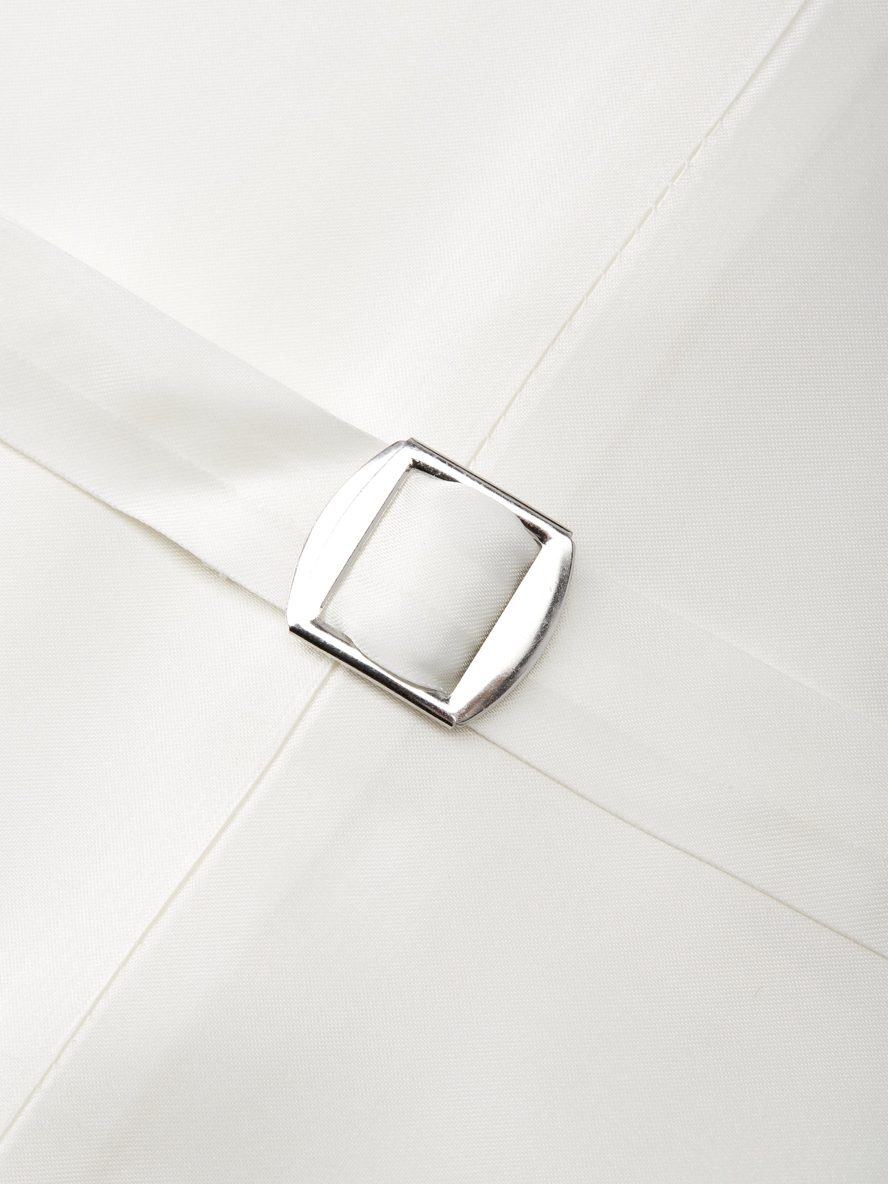 Cream Gabardine Wool Single Breasted Waistcoat