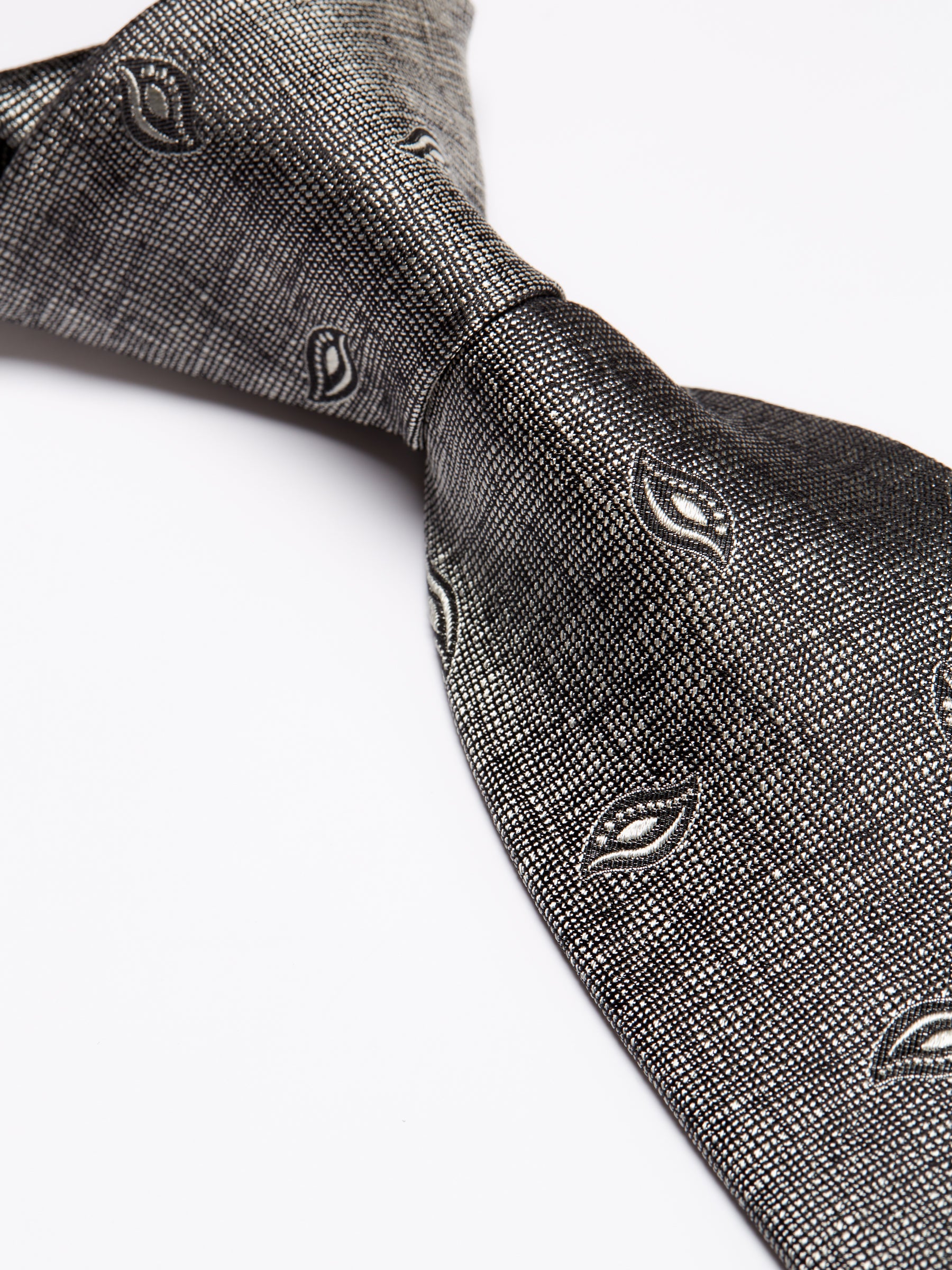 Charcoal Studland Silk Tie