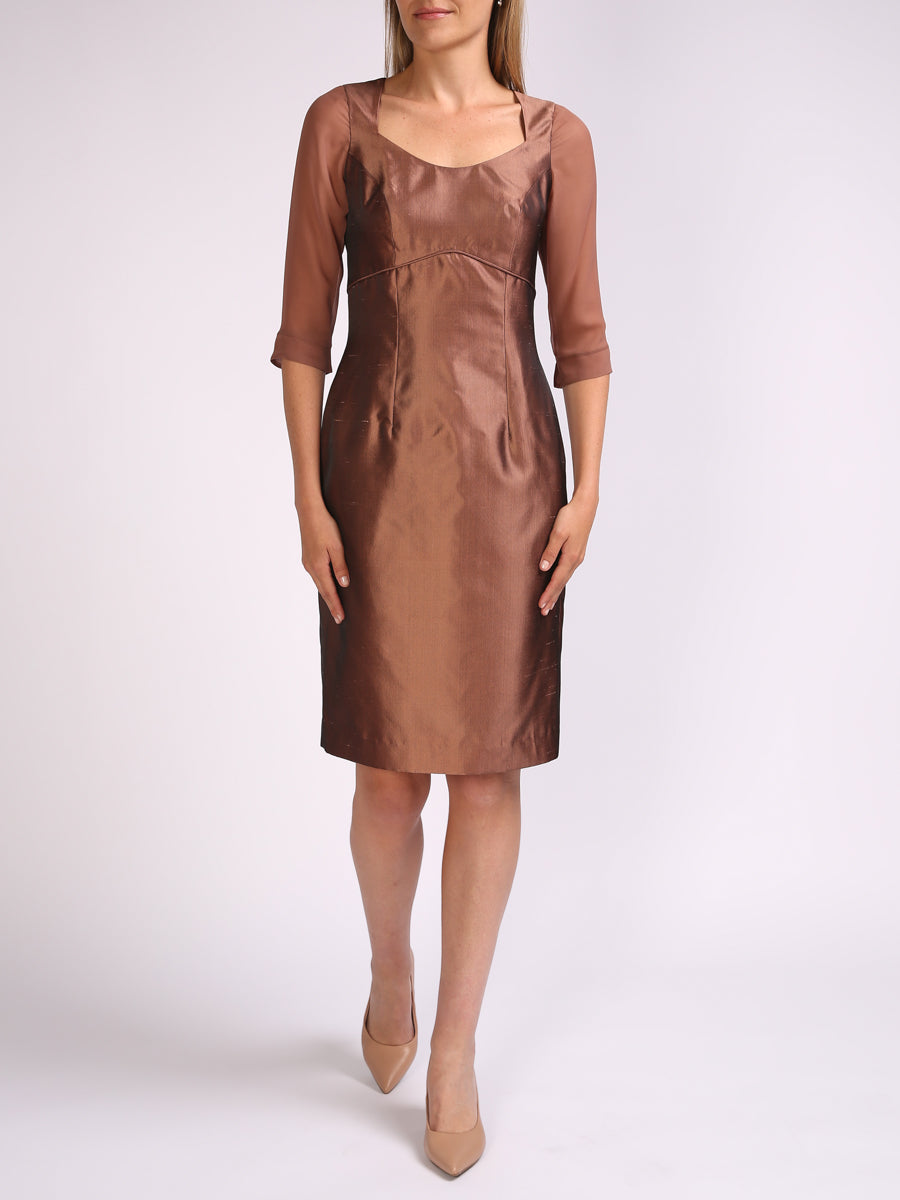 Josephine Dress Antique Rose Reverse Plain Silk Shantung – Favourbrook