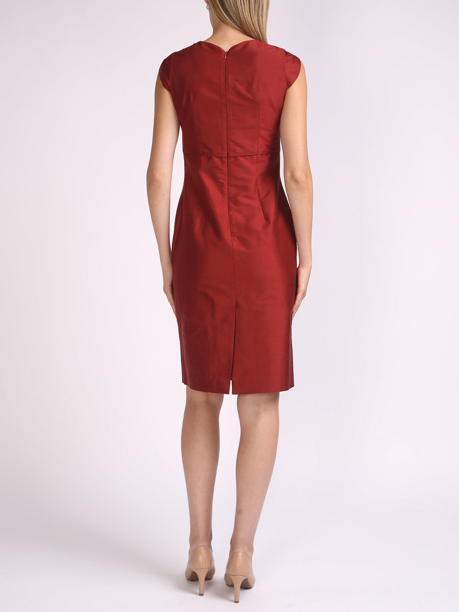 Josephine Dress Rust Silk Douppion