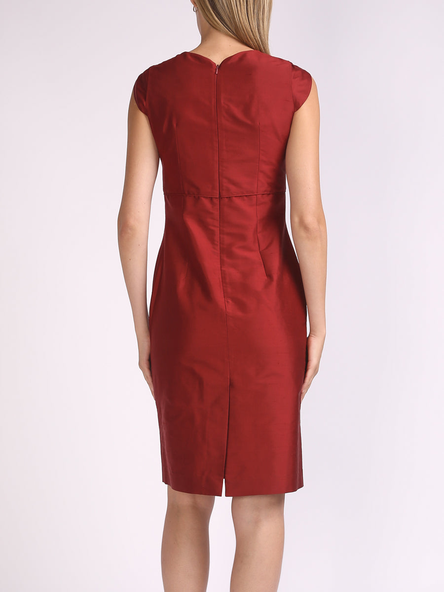 Josephine Dress Rust Silk Douppion