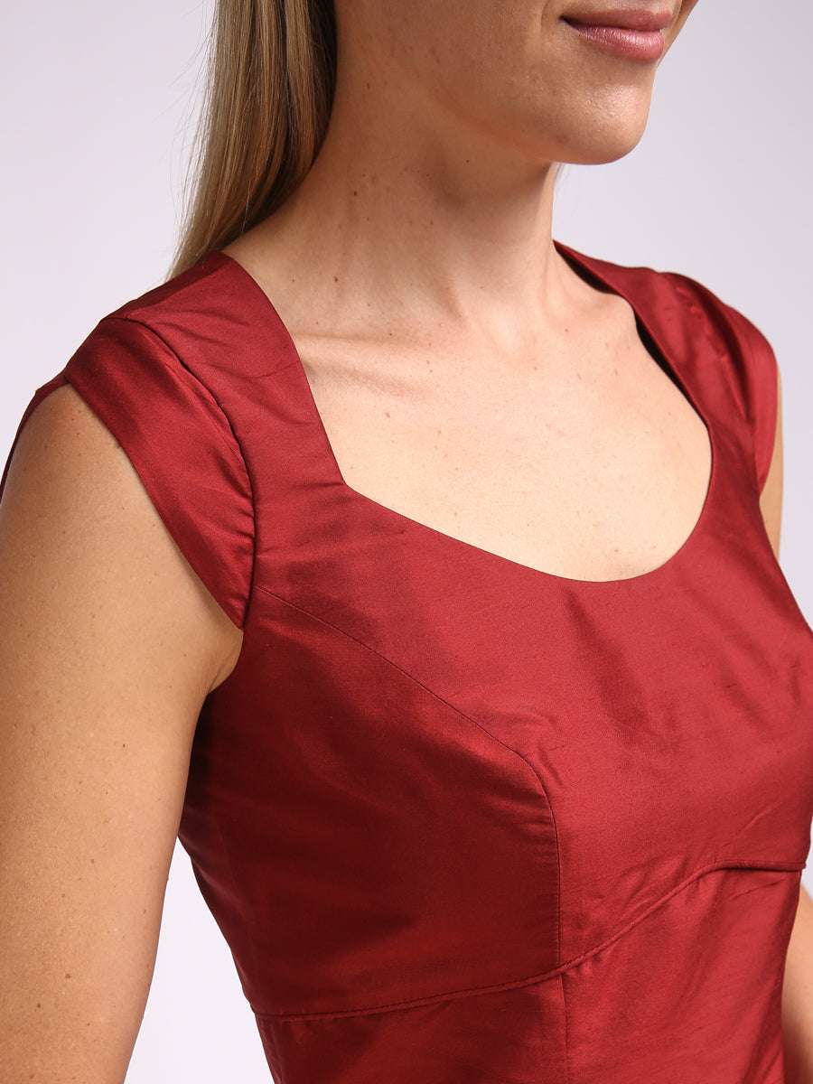 Josephine Dress Rust Silk Douppion