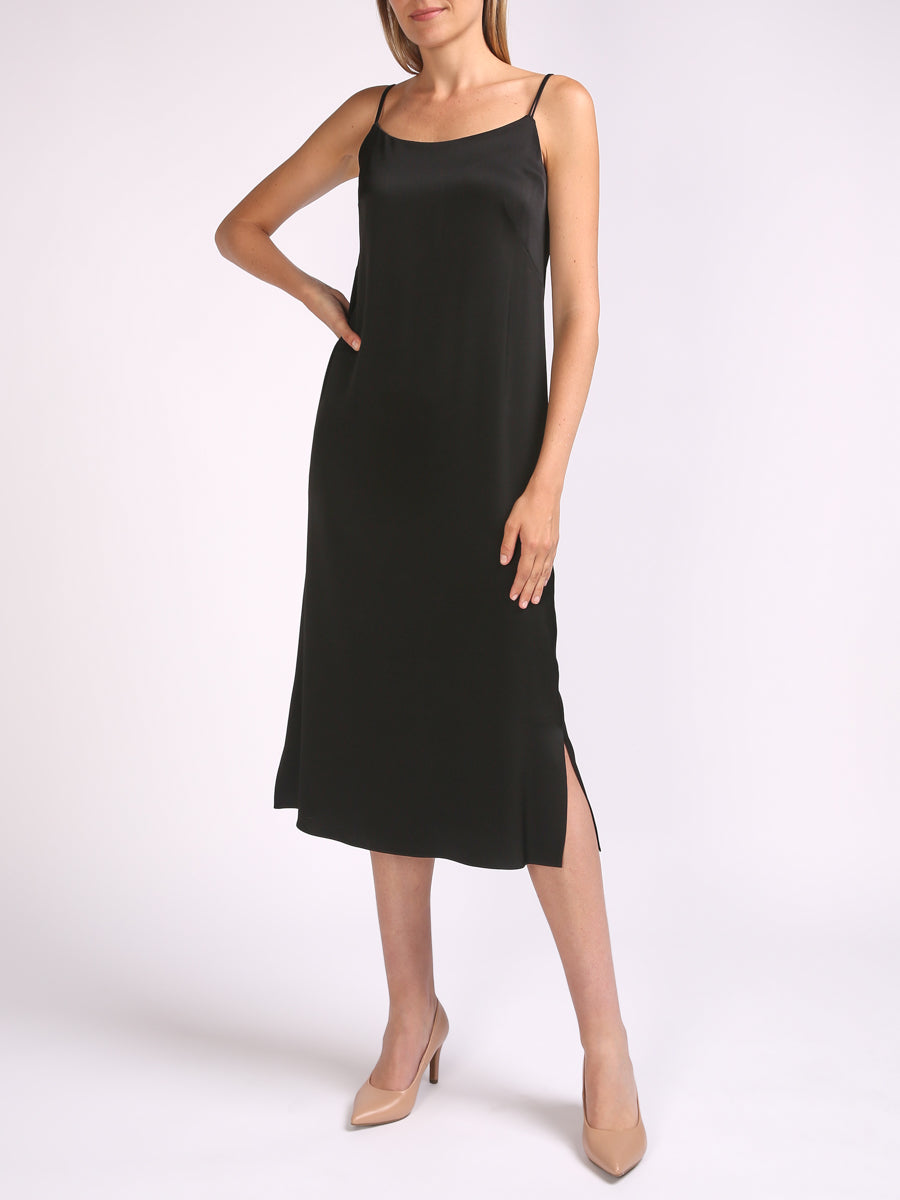 Camisole Dress Black Heavy Crepe Satin – Favourbrook Camisole Dress Black Heavy Crepe Satin – Favourbrook