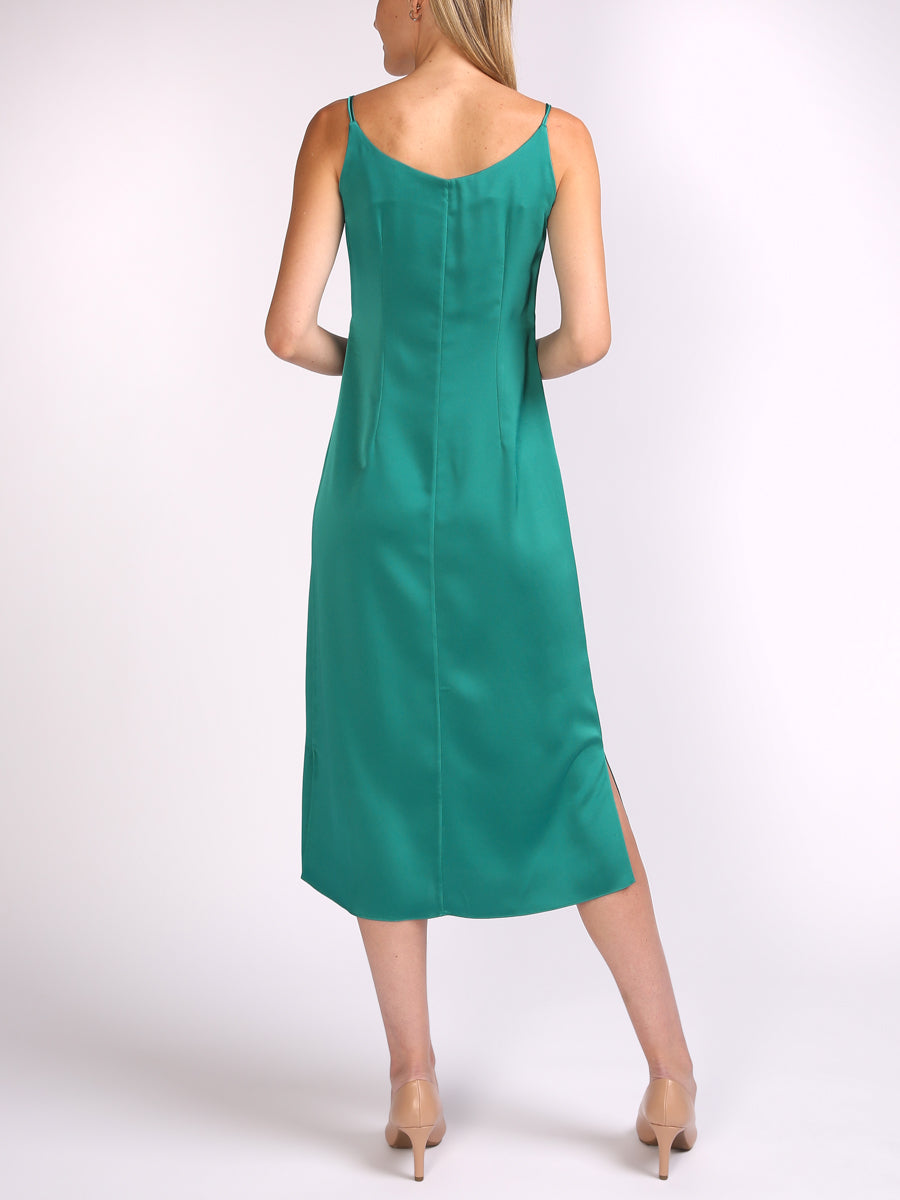 Camisole Dress Emerald Saona Crepe Satin – Favourbrook