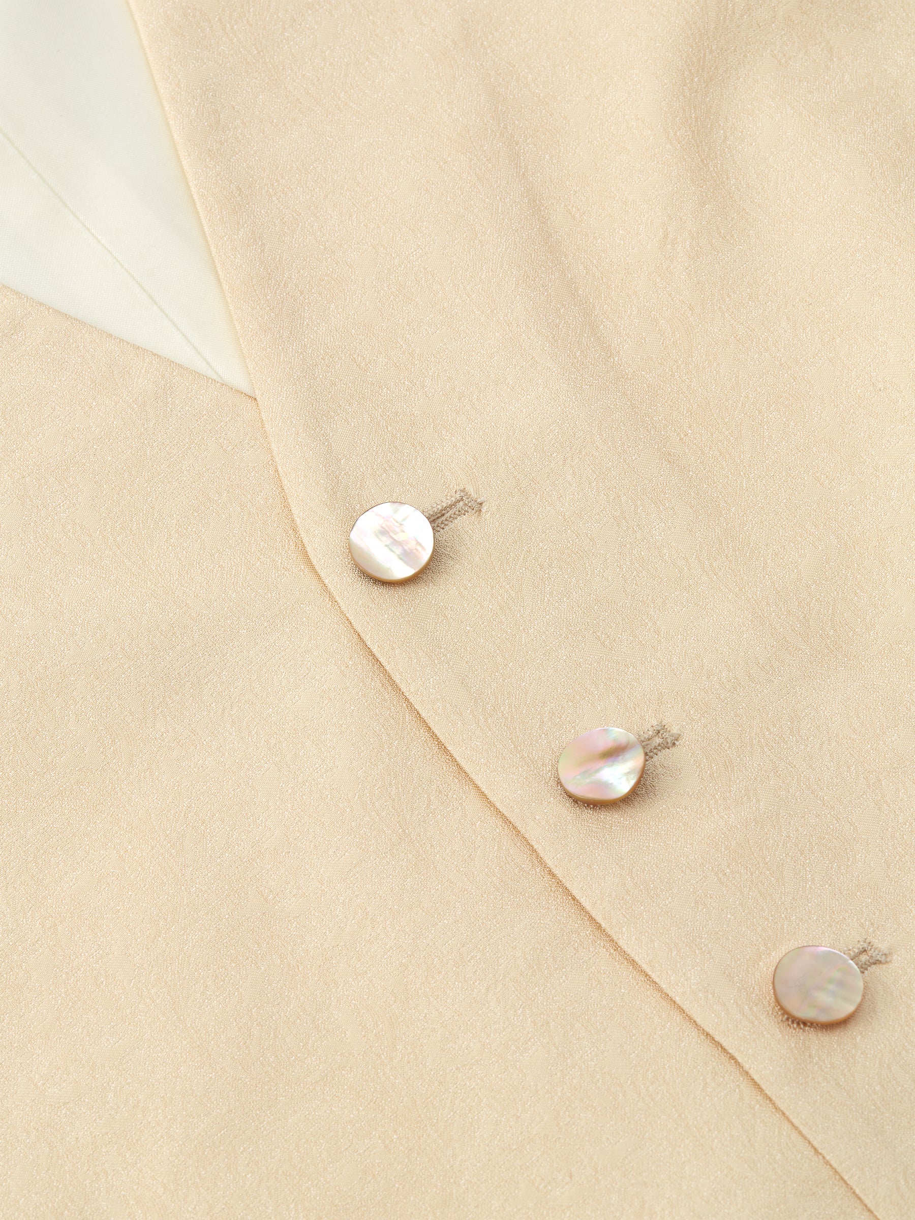 Champagne Romanoff Silk Single Breasted Waistcoat
