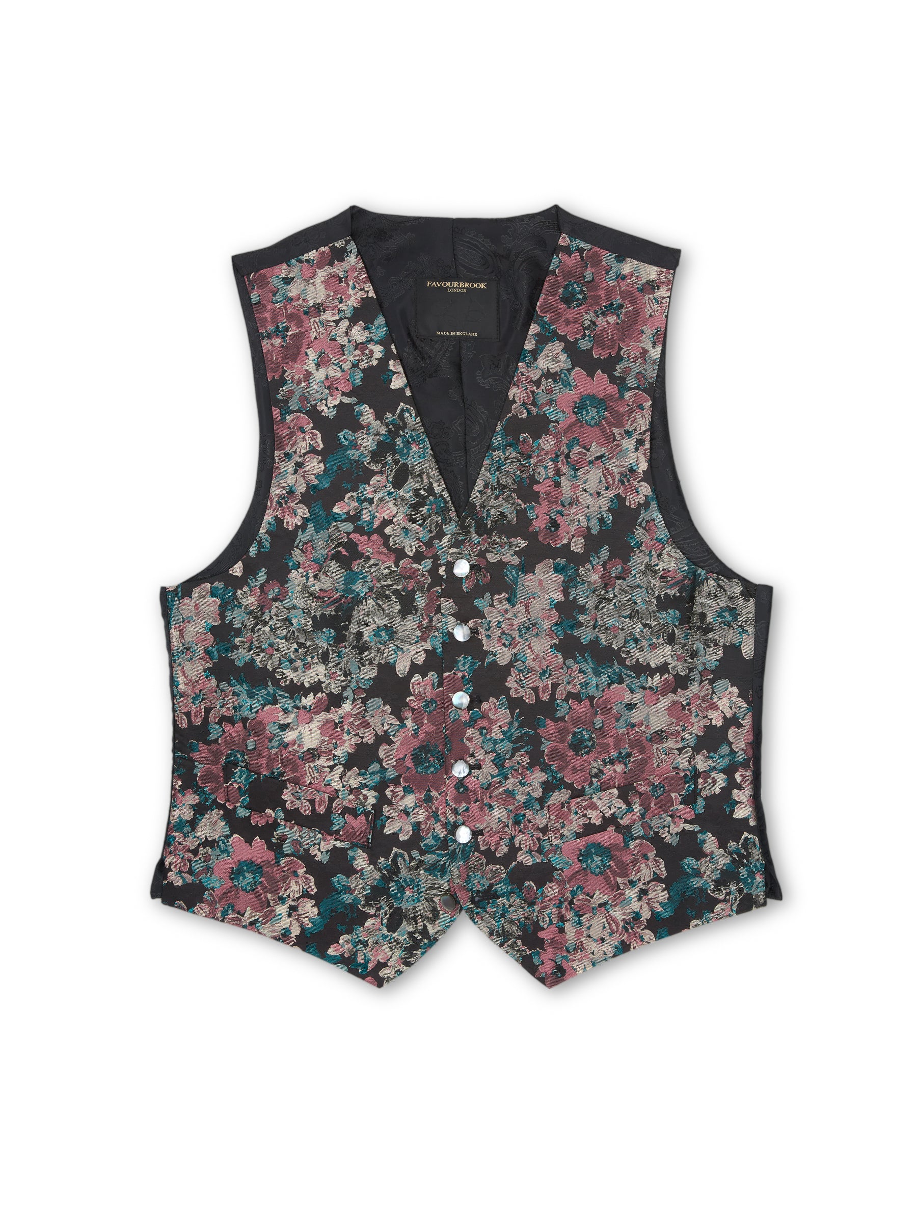 Pink Chatsworth Silk Single Breasted 6 Button Waistcoat