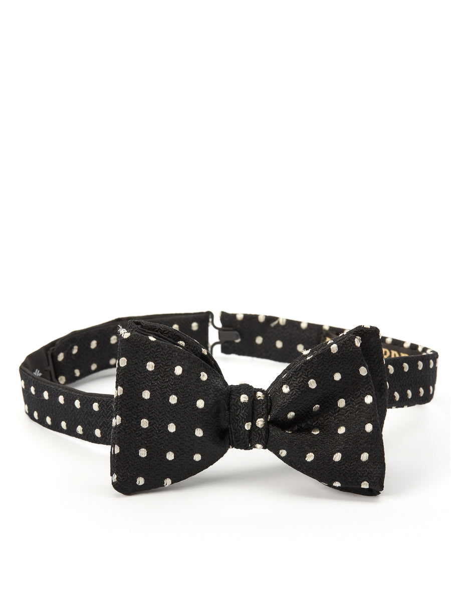 Black Pickwick Silk Bow Tie