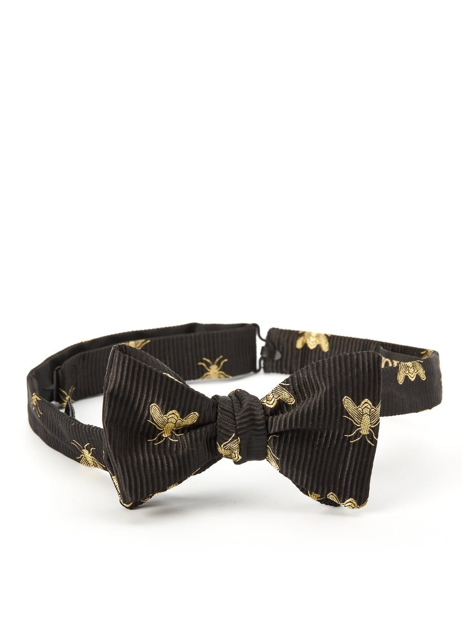 Black Gold Bees Silk Bow Tie – Favourbrook
