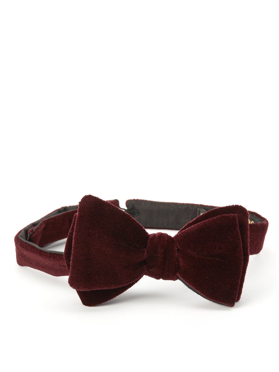 Burgundy Velvet Bow Tie