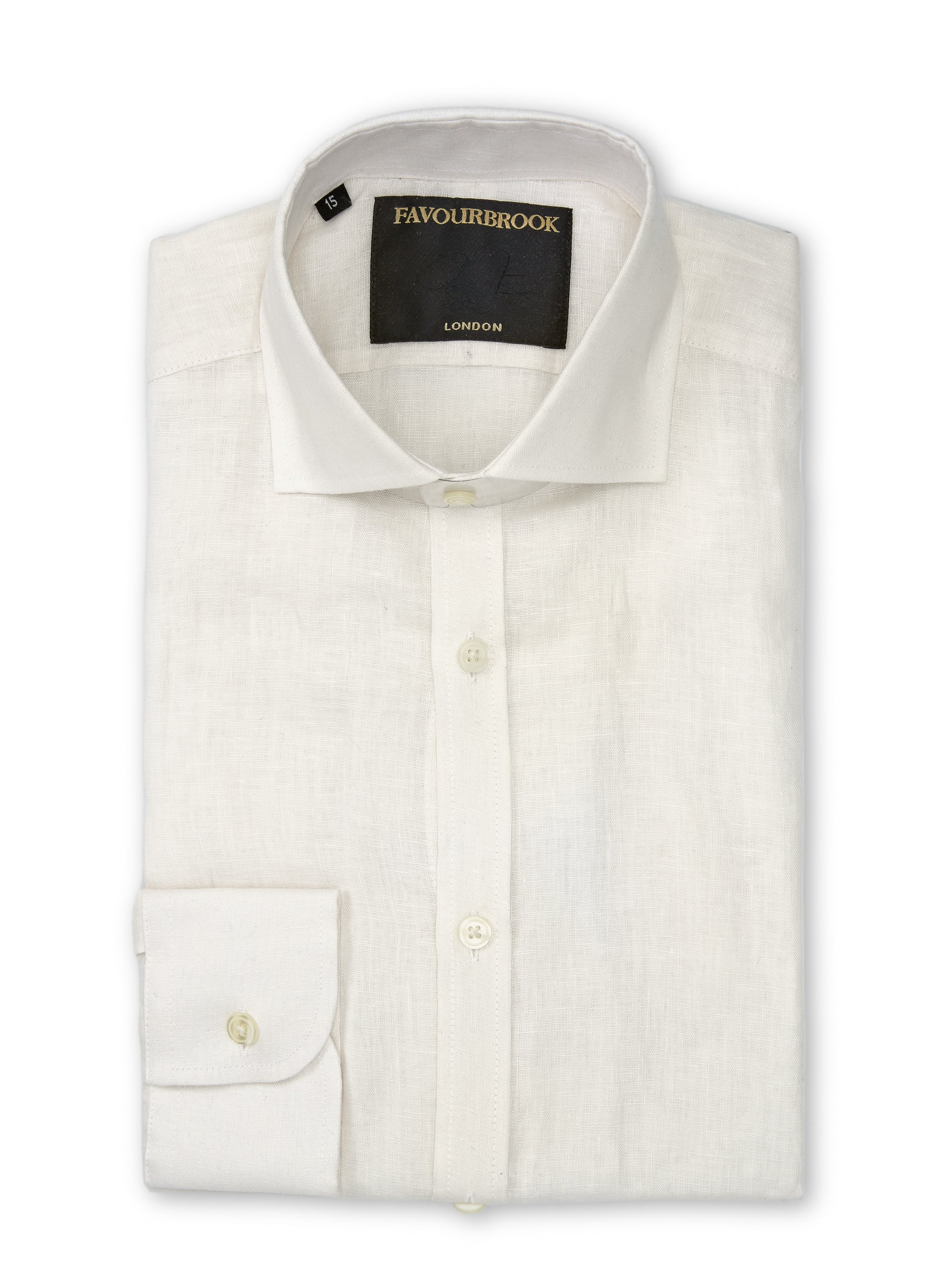 Ivory Colne Linen Cutaway Collar Shirt Ivory Colne Linen Cutaway Collar Shirt