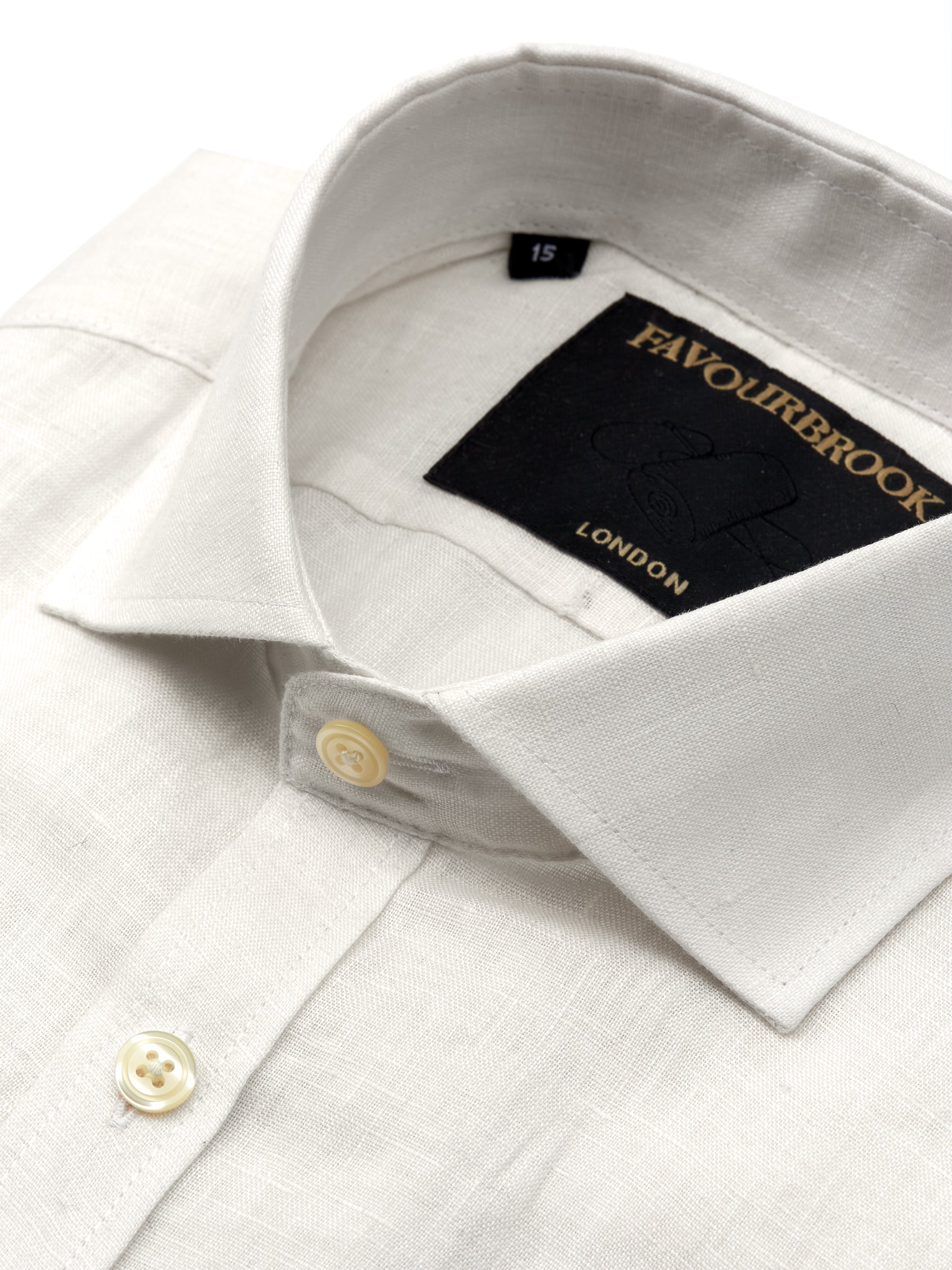 Men's Ivory Wedding/Business Shirt - Cutaway Collar, Double Cuff, 60/40 Cotton Blend Men's Ivory Wedding/Business Shirt - Cutaway Collar, Double Cuff, 60/40 Cotton Blend
