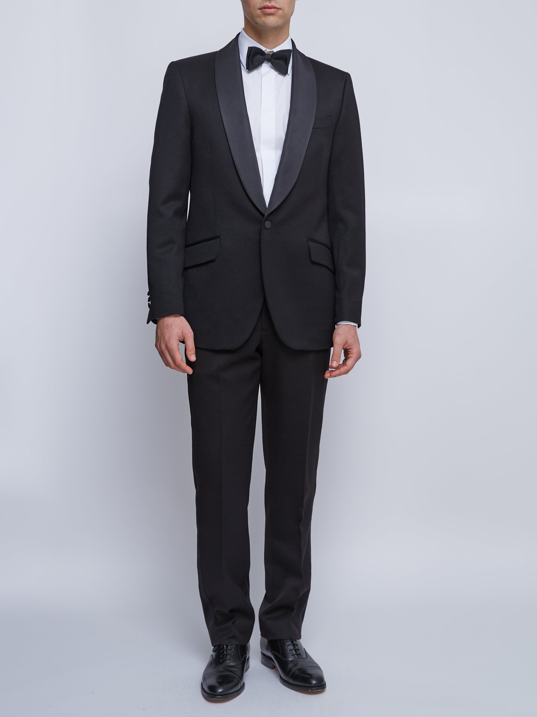 Black Hampton Shawl Lapel Wool Dinner Jacket