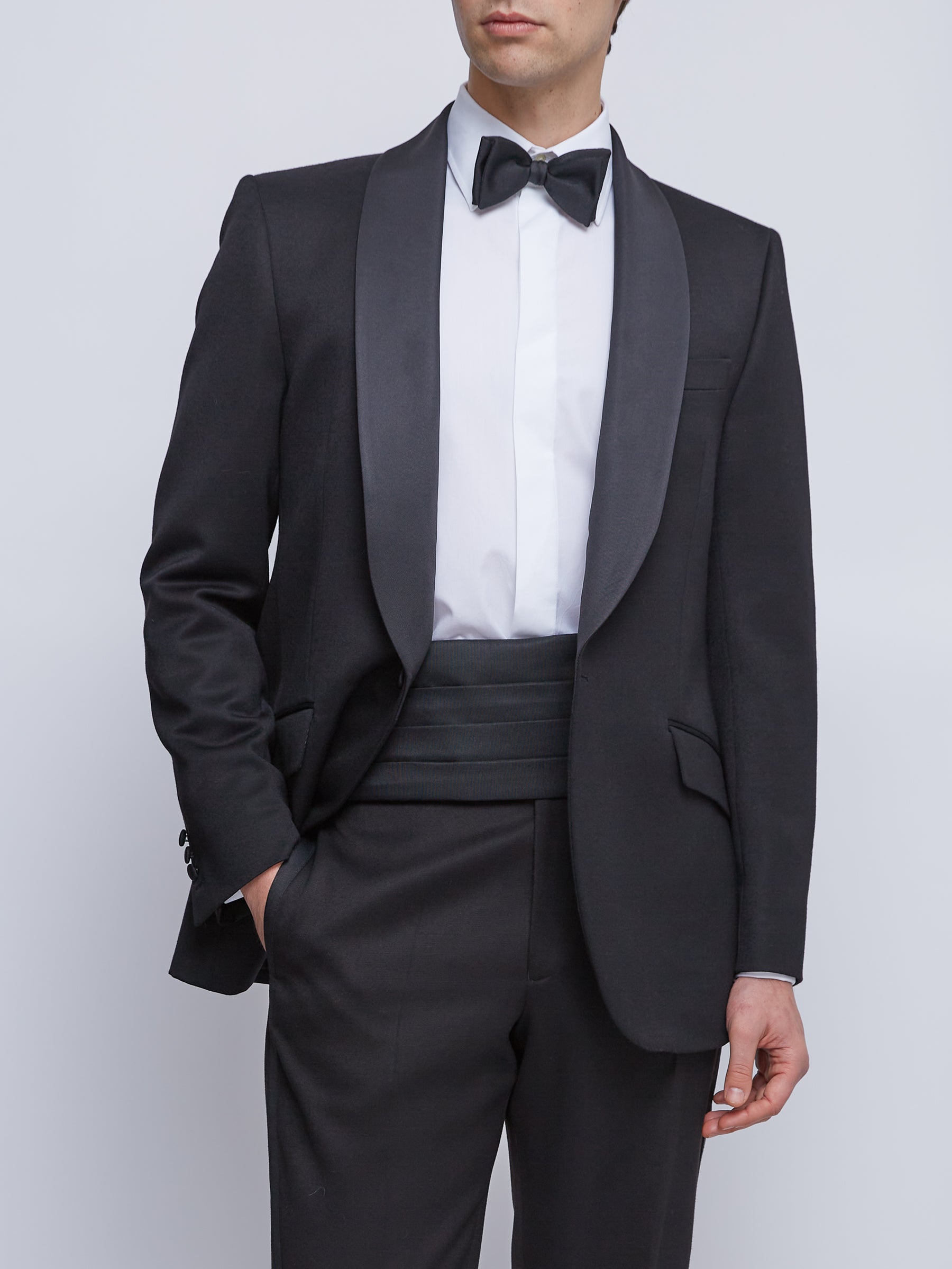 Black Hampton Shawl Lapel Wool Dinner Jacket