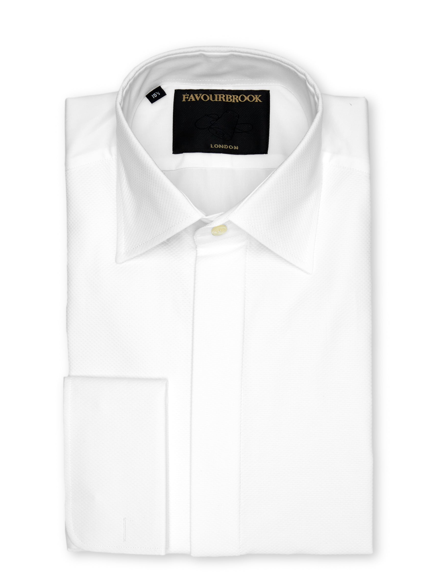 White Marcella Poplin Cotton Bib Front Dress Shirt White Marcella Poplin Cotton Bib Front Dress Shirt