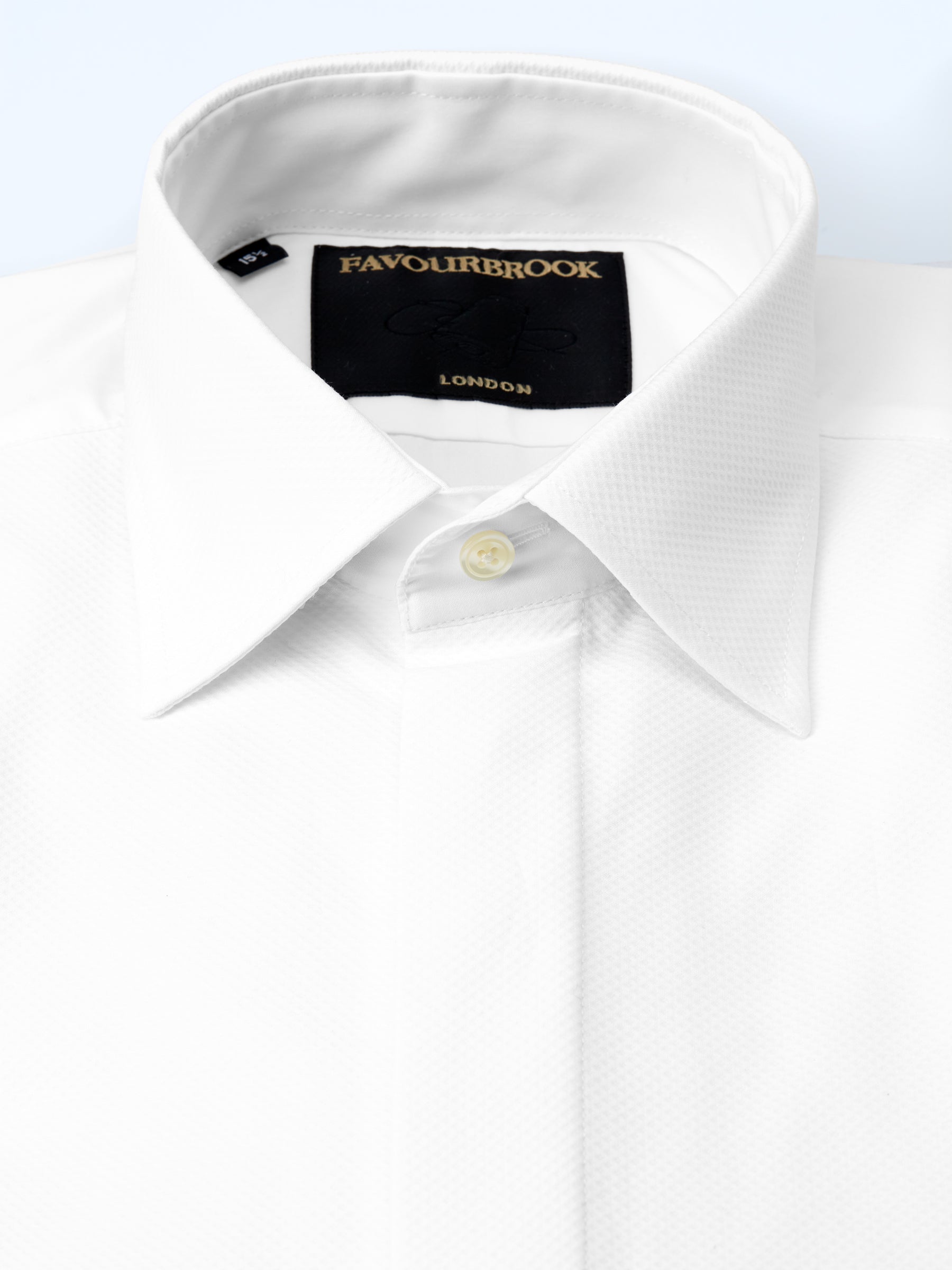 White Marcella Poplin Cotton Bib Front Dress Shirt