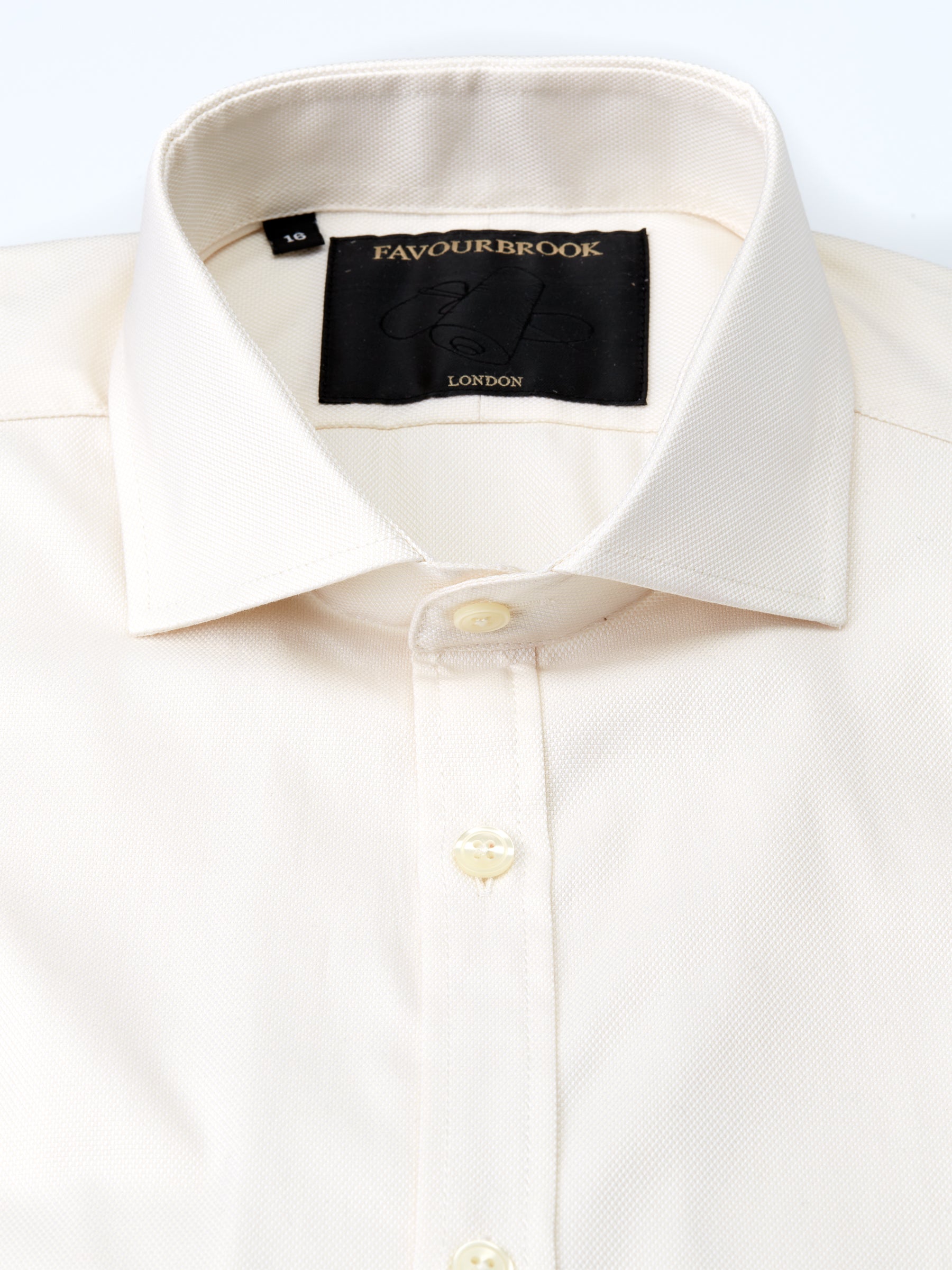 Cream Eaton Cotton Cutaway Collar Shirt