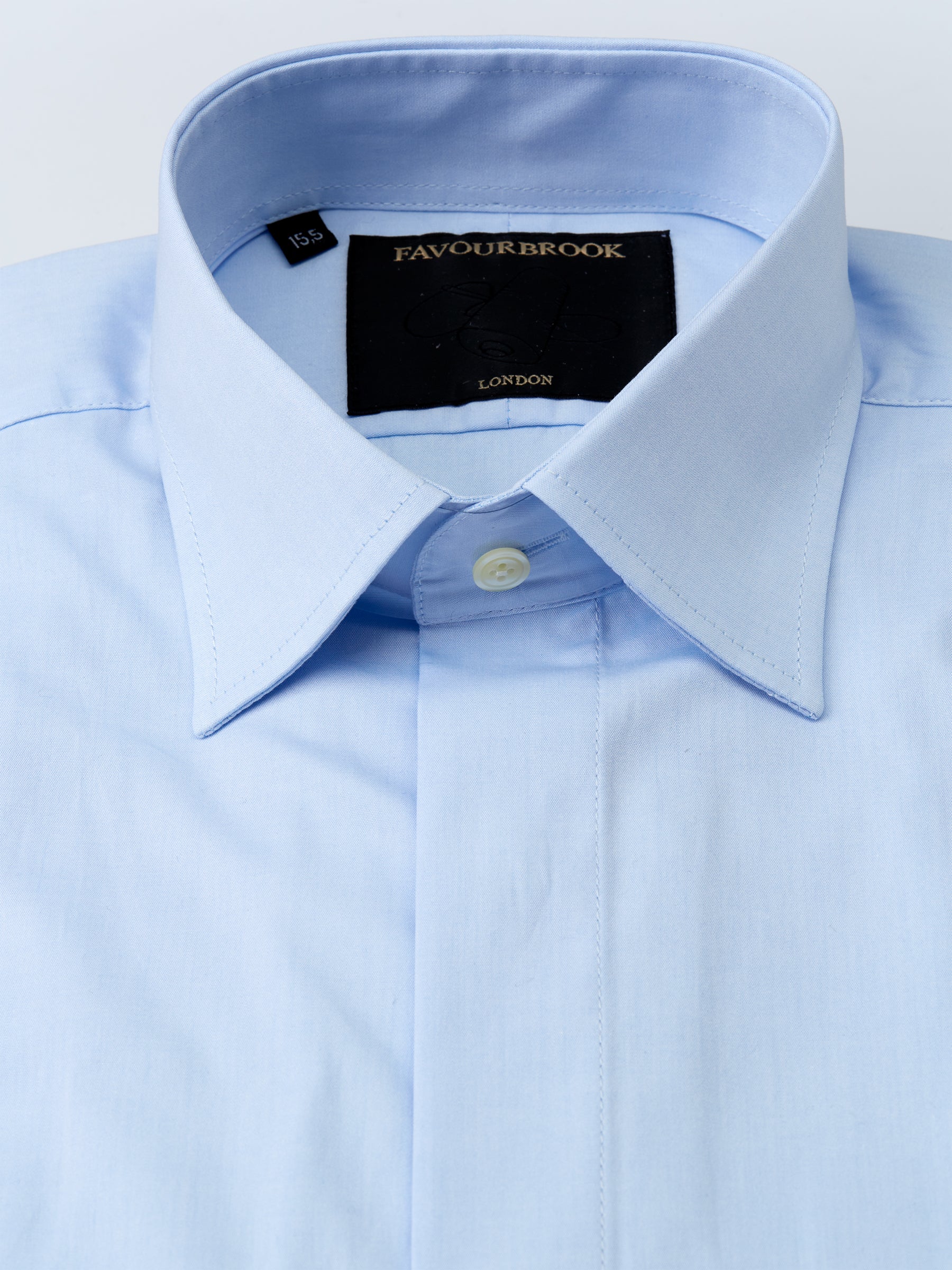 Pale Blue Poplin Cotton Gatsby Shirt