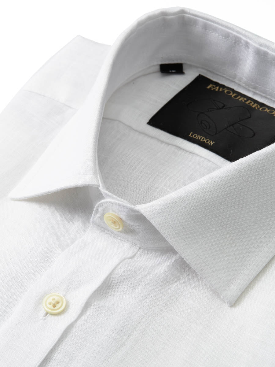 White Colne Linen Helford Shirt