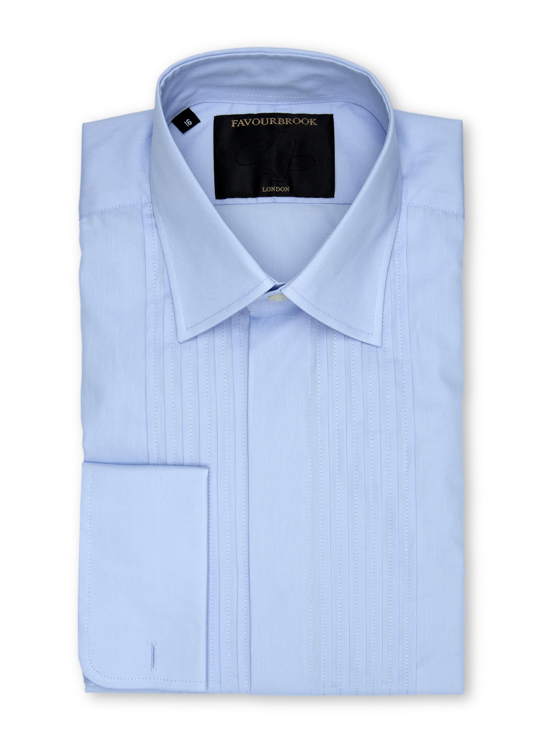 Sky Blue Poplin Pintuck Dress Shirt