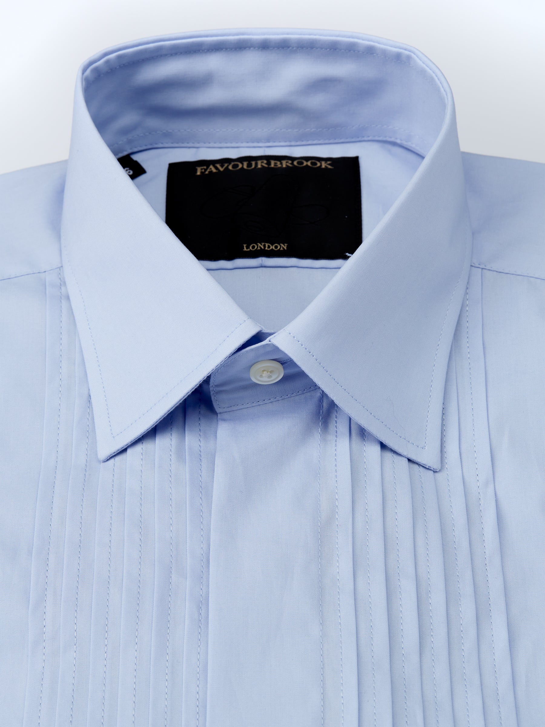 Sky Blue Poplin Pintuck Dress Shirt