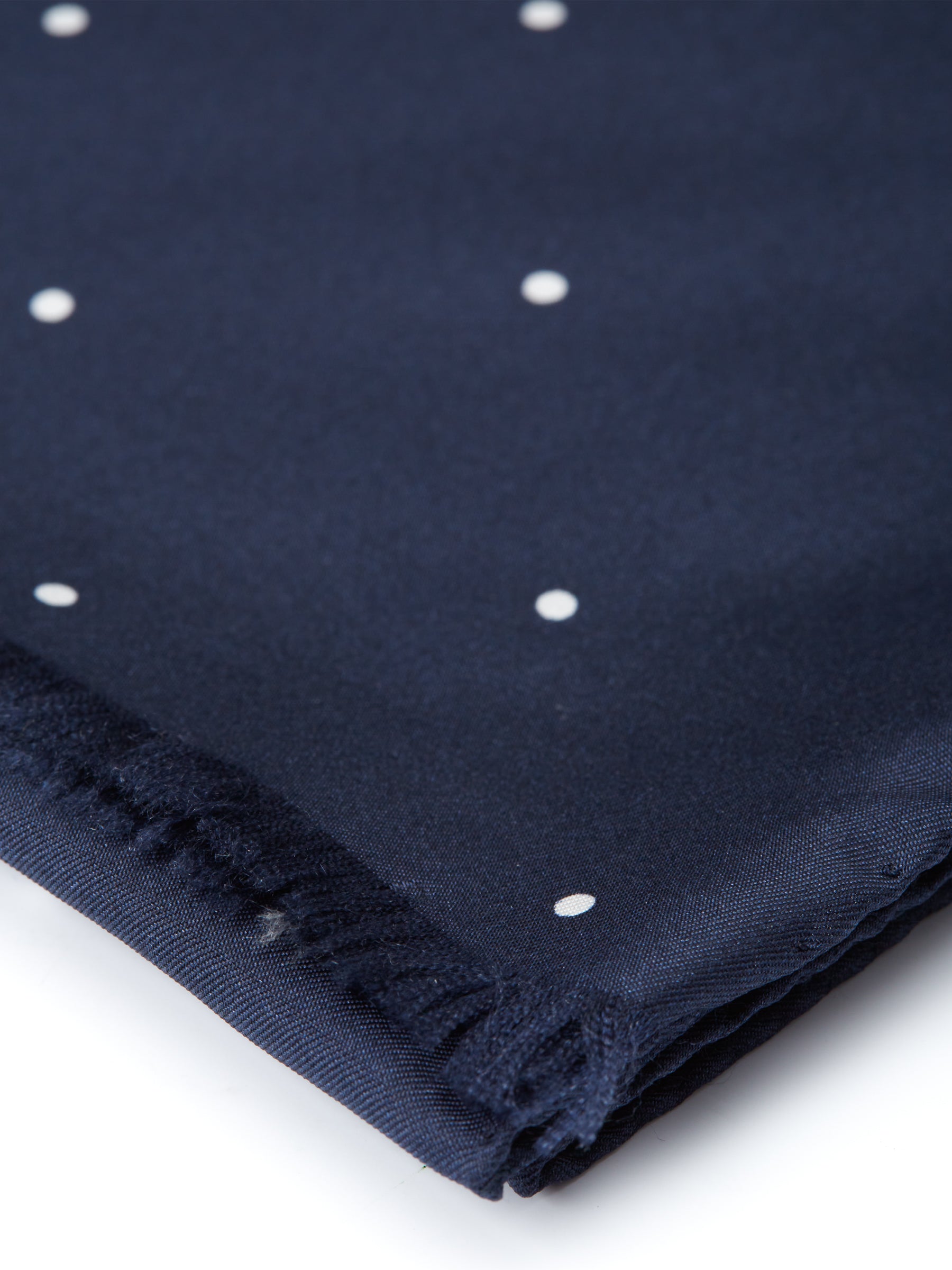 Navy Spot Silk Scarf