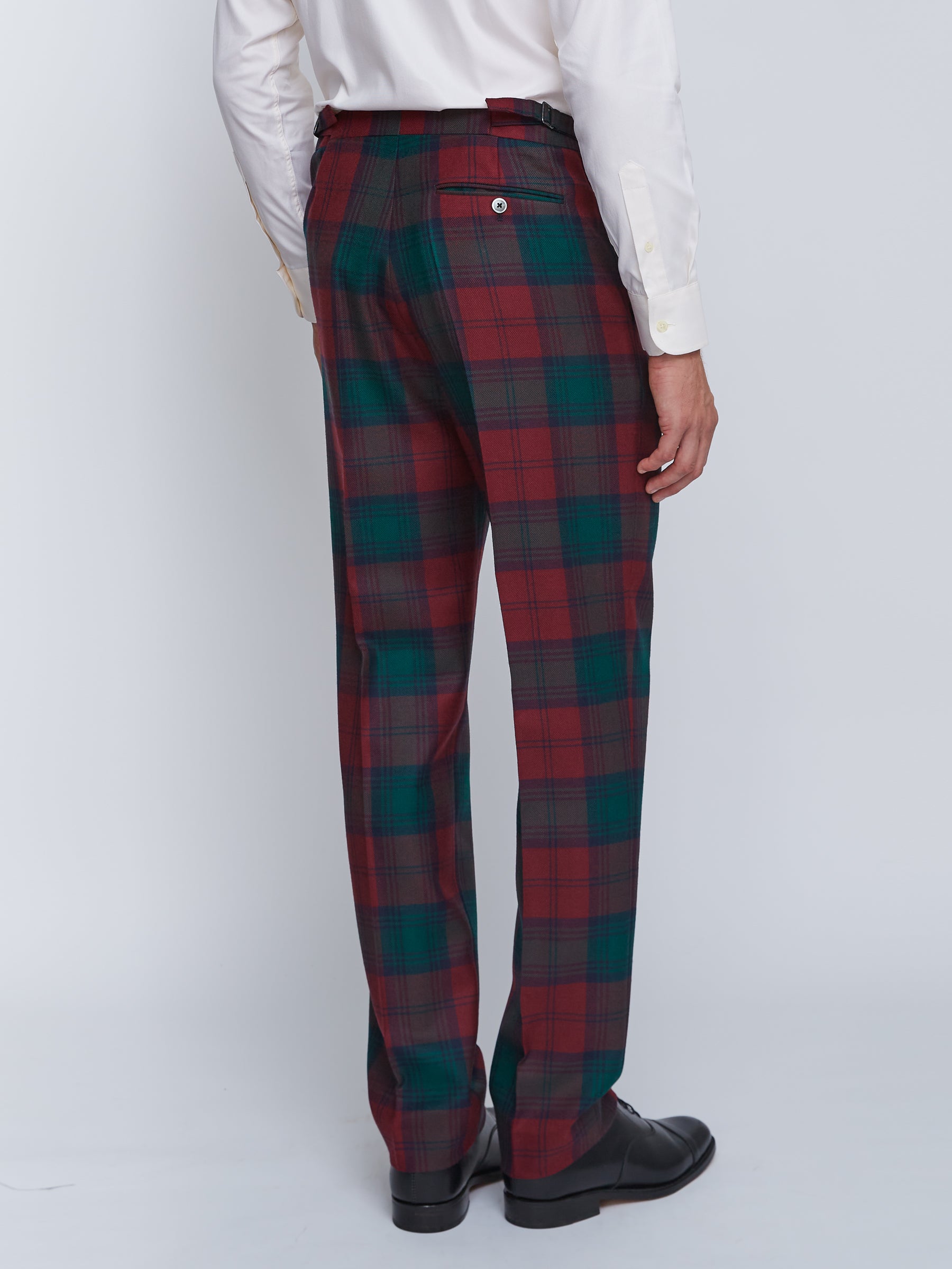 Tartan Lindsey High Waisted Flat Front Trousers