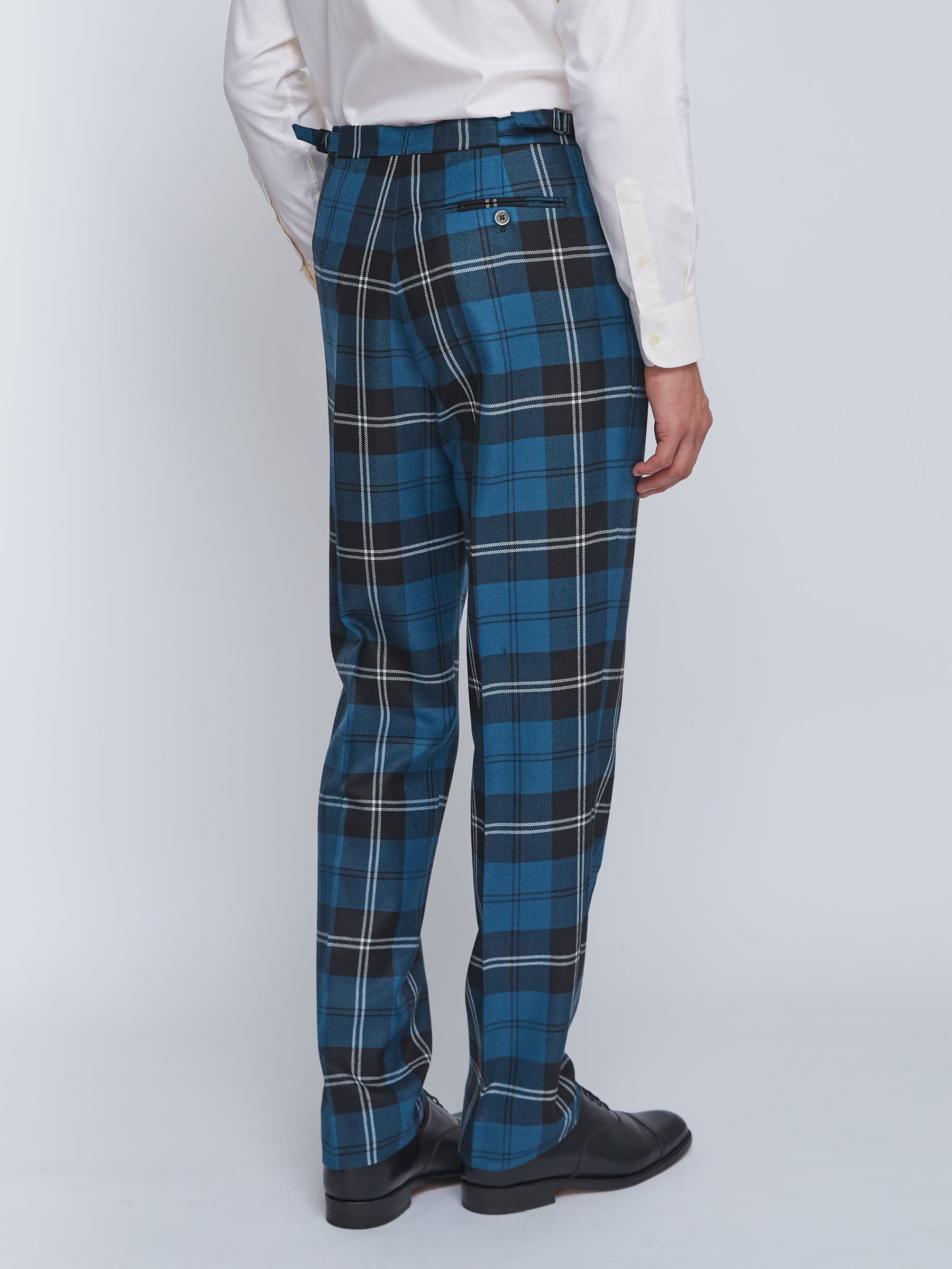 Tartan Ramsey High Waisted Flat Front Trousers