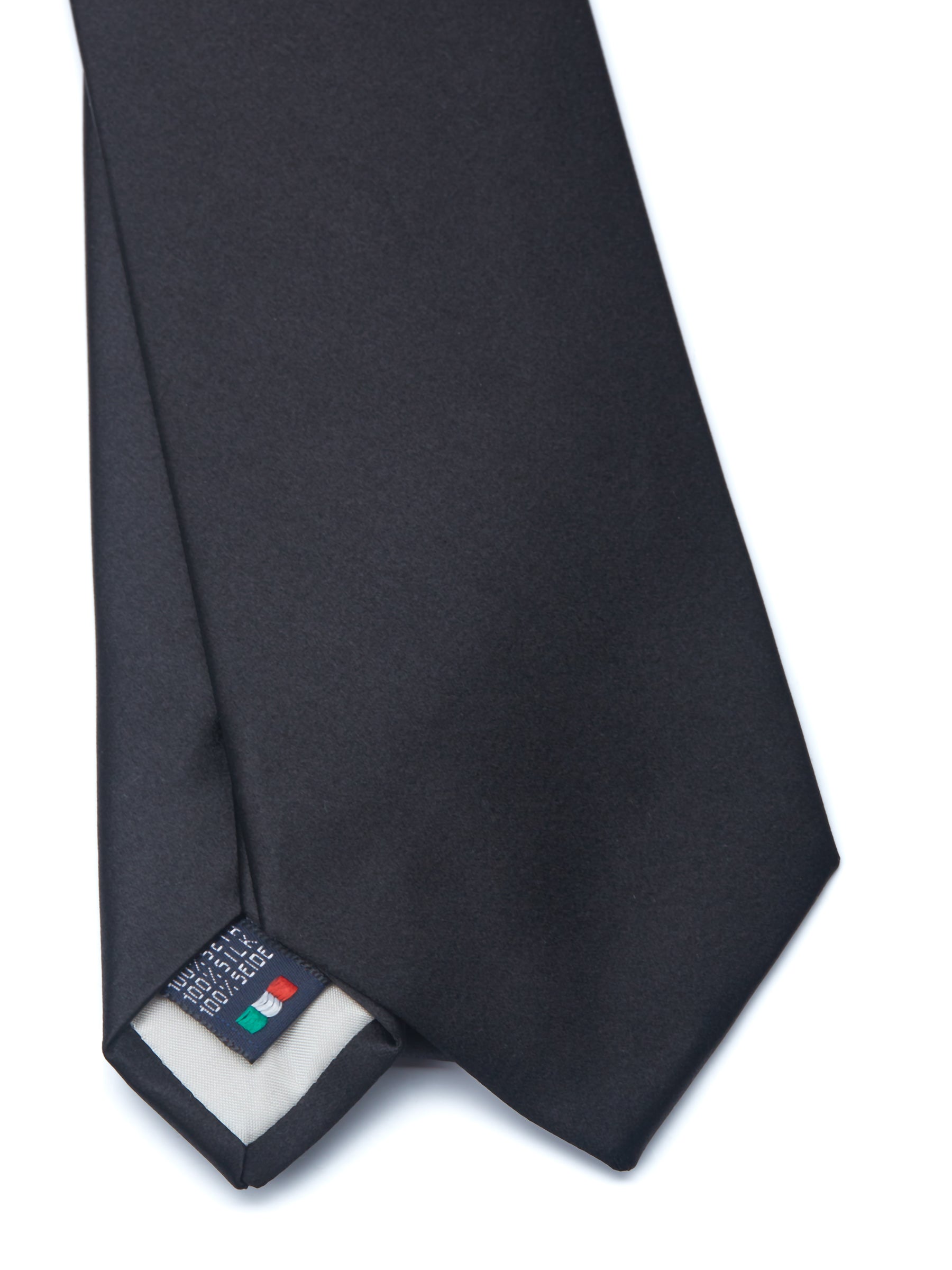 Black Duchesse Satin Silk Tie