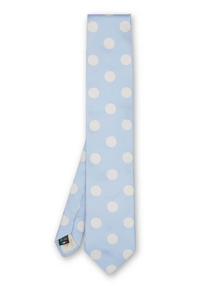 Cambridge Spot Sky/Cream Silk Tie