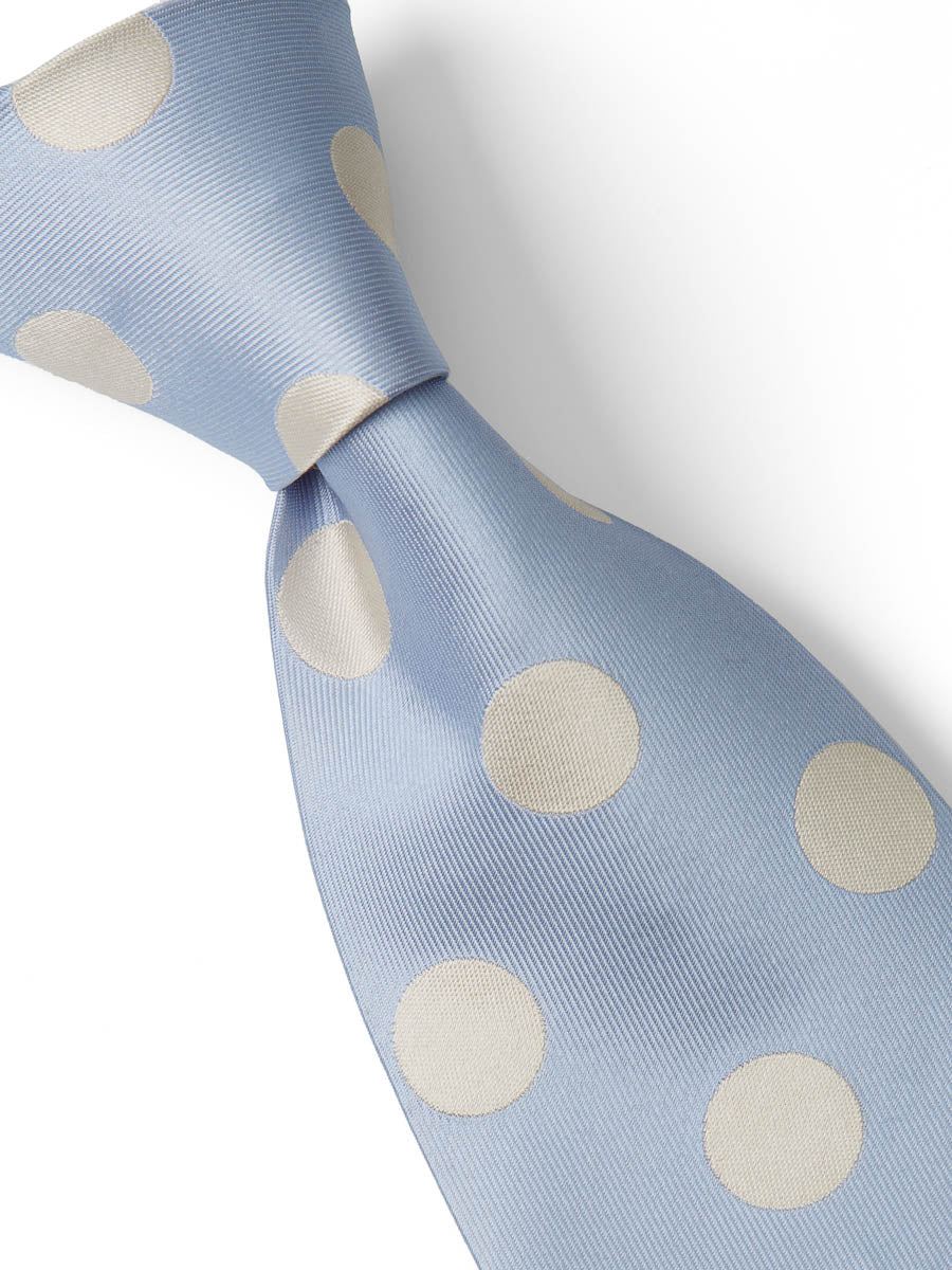 Cambridge Spot Sky/Cream Silk Tie