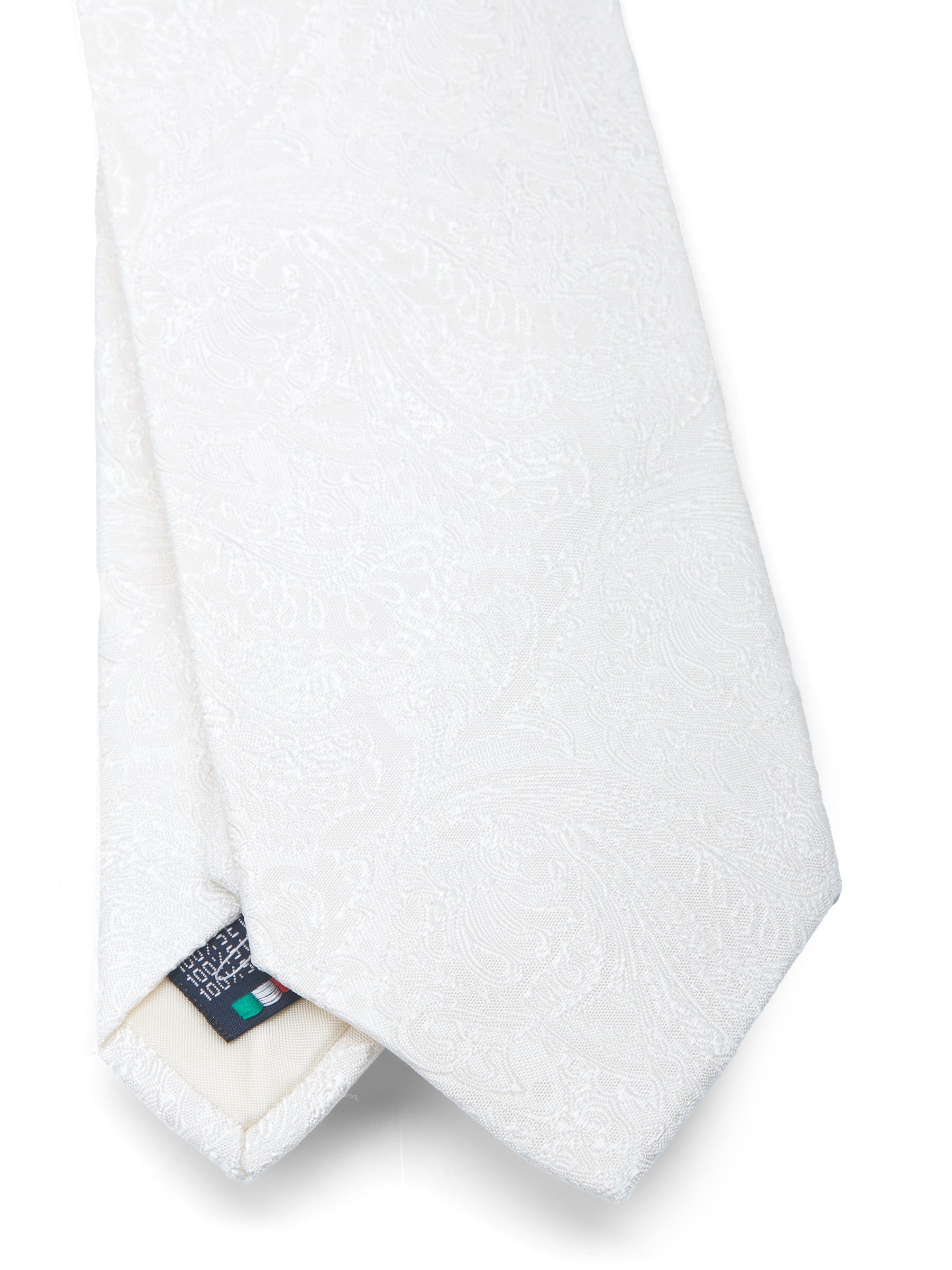 White Paisley Silk Tie