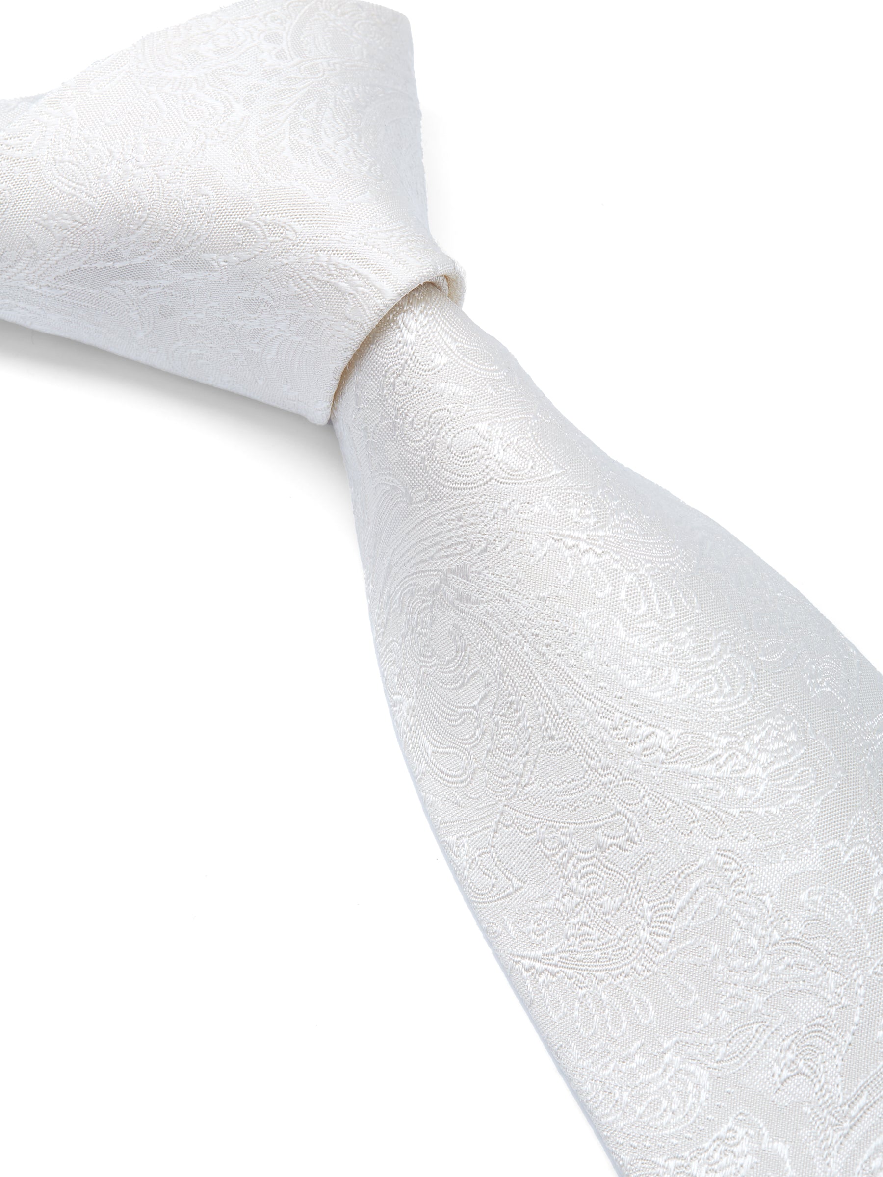 White Paisley Silk Tie