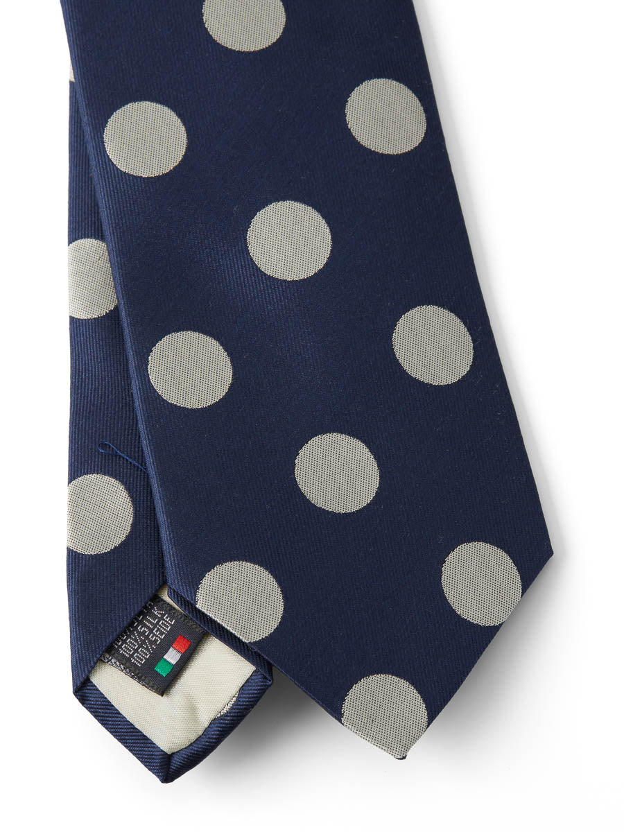 Cambridge Spot Navy/Silver Silk Tie