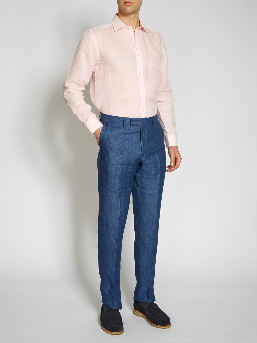 Pink Colne Linen Helford Shirt