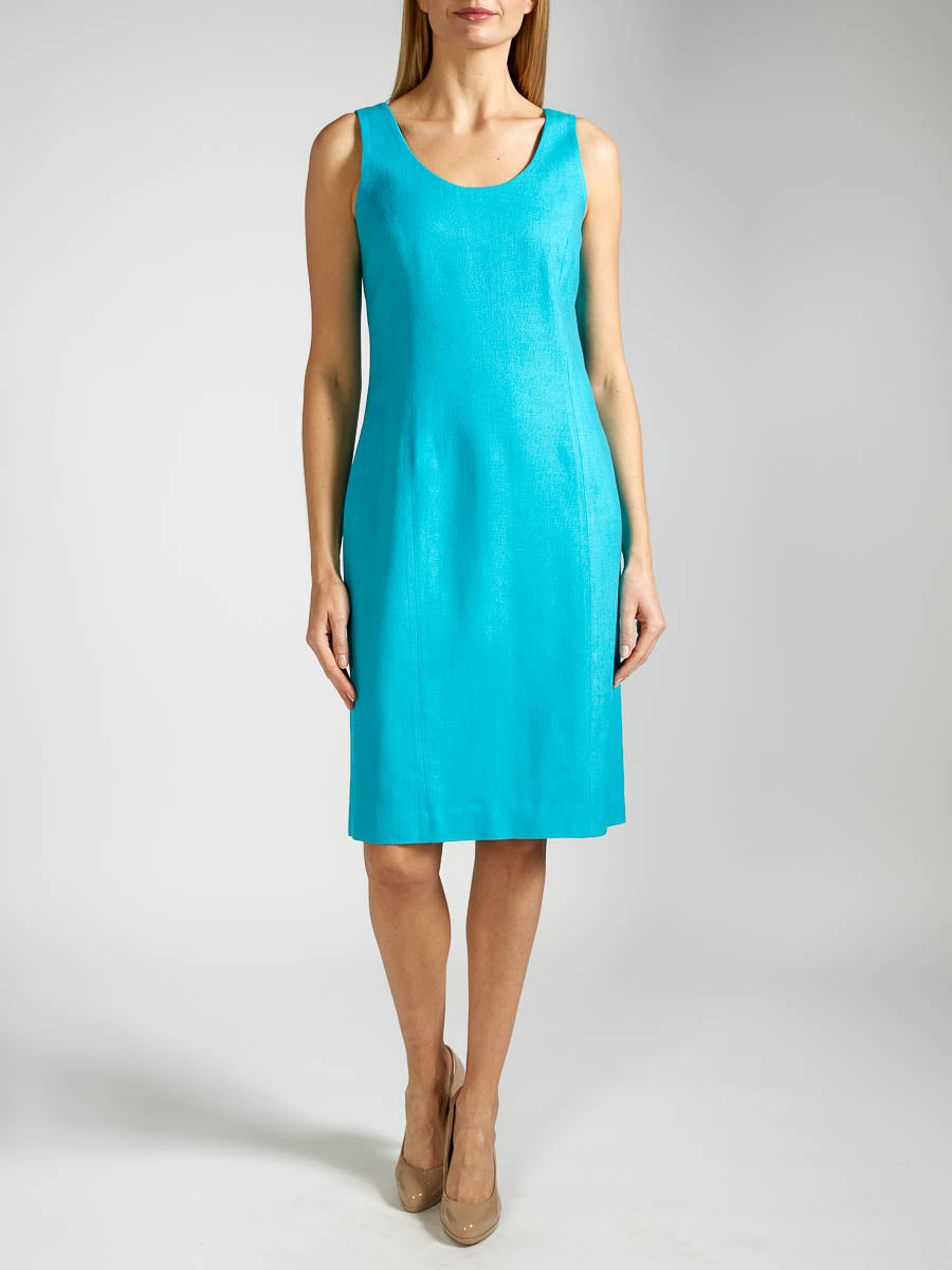 Shift Dress Azure Katmandu Silk