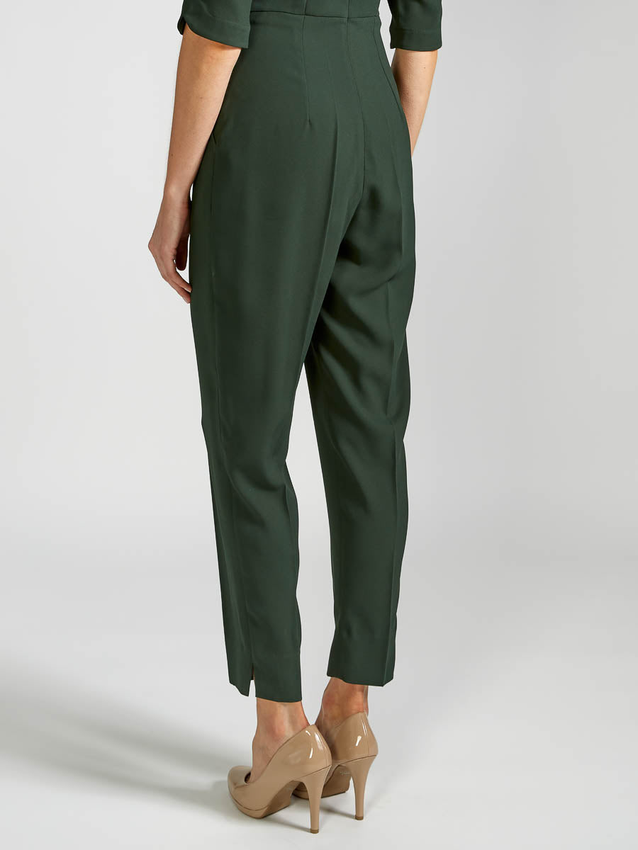 Tailored Jumpsuit Moss Saona Crepe Satin