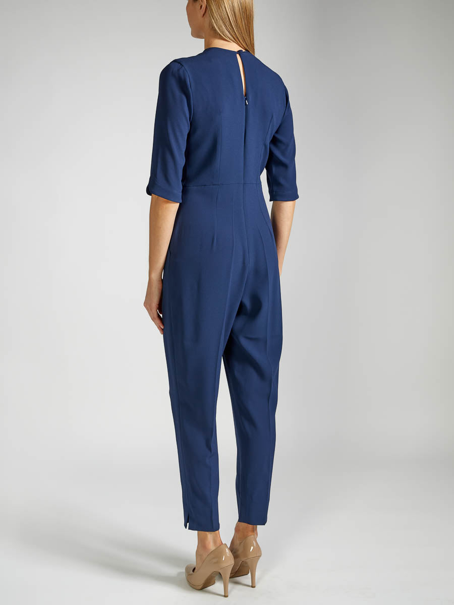 Tailored Jumpsuit Navy Heavy Crepe