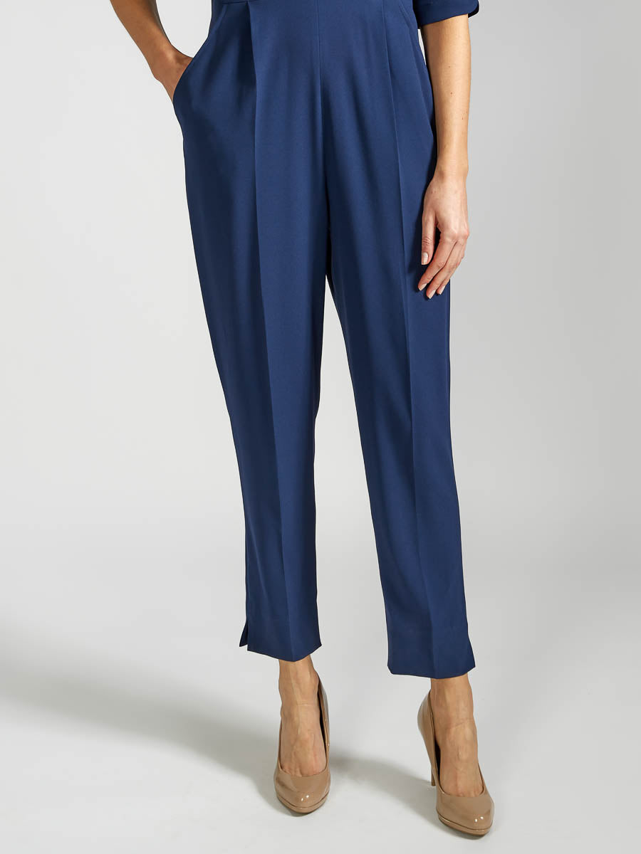 Tailored Jumpsuit Navy Heavy Crepe