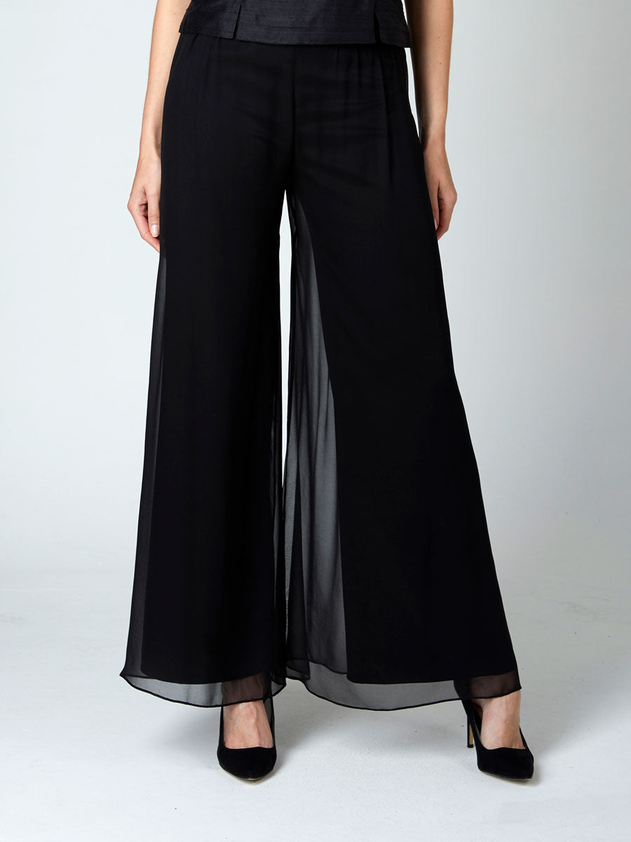 black palazzo dress pants Women's Satin Wide Leg Palazzo Pants Plicated Silky Pull on Party Dress Casual Pant Trouser Black at Amazon Women's Clothing store