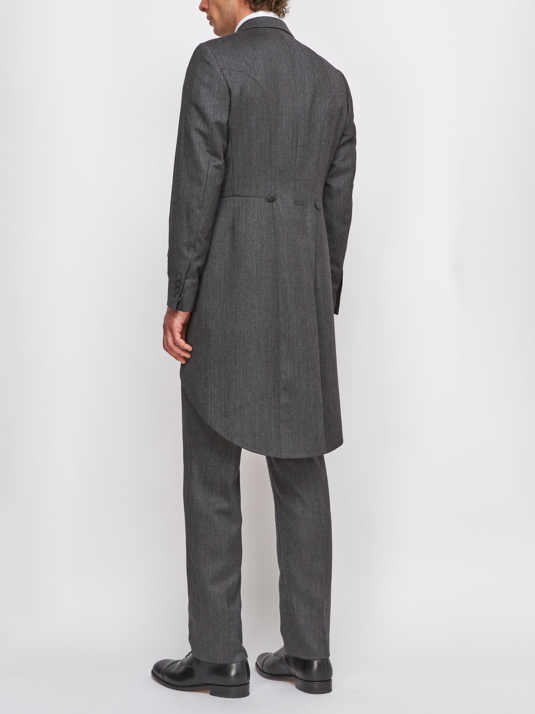 Grey Norfolk Herringbone Wool Morning Coat Favourbrook