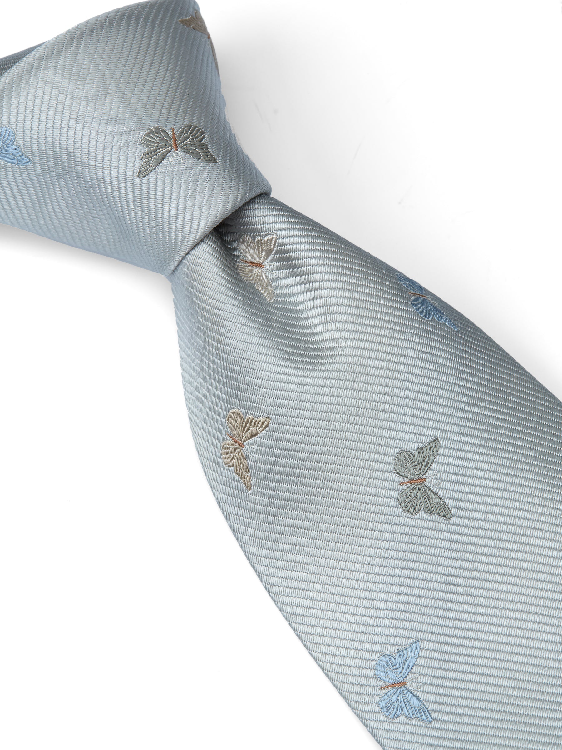 Grey Butterfly Silk Tie