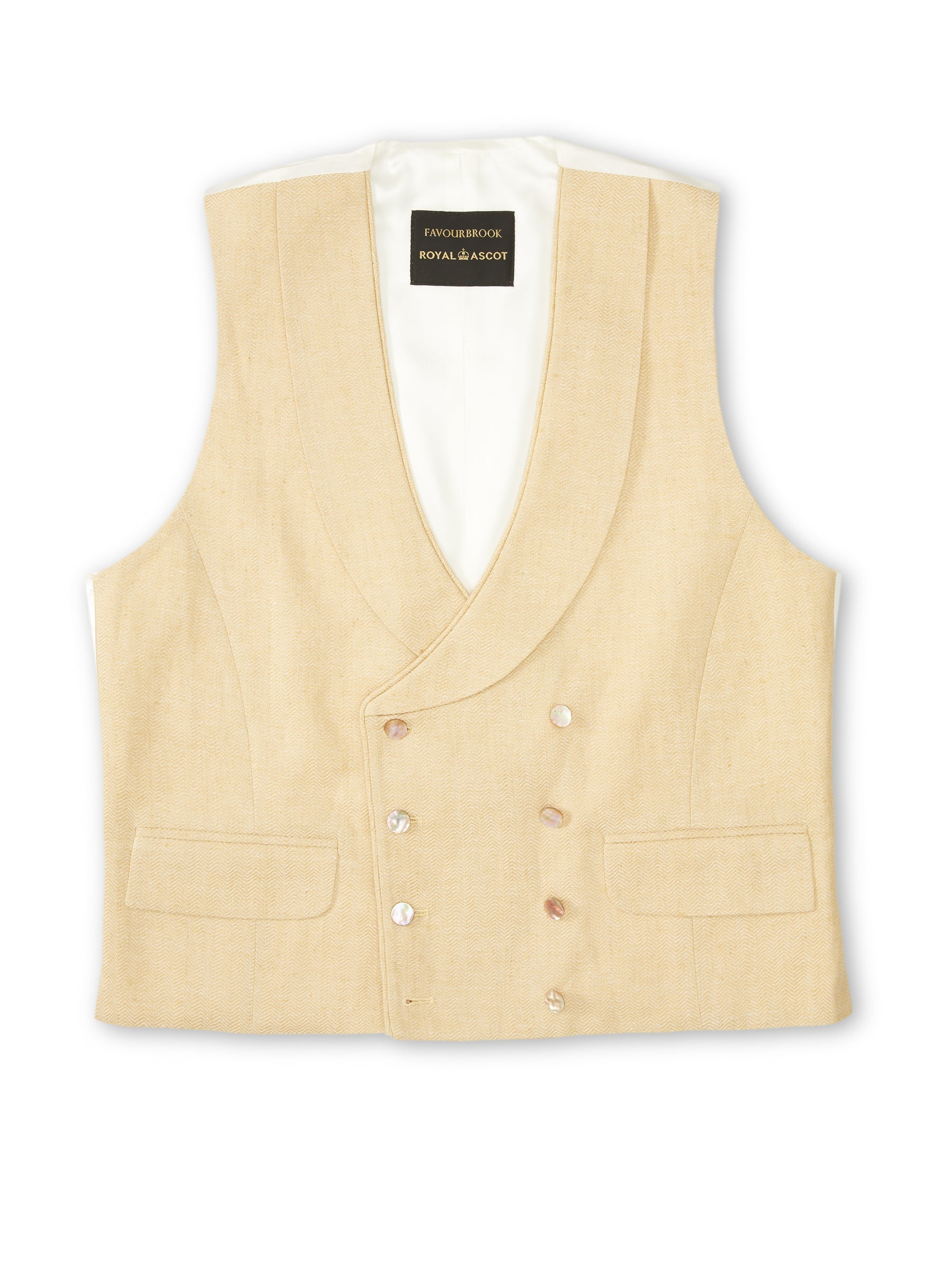 Sand Randwick Double Breasted Waistcoat with Piping