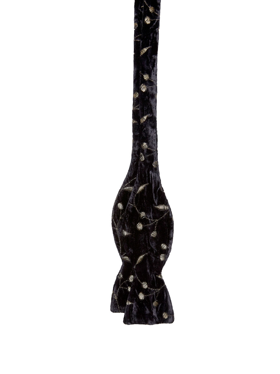 Black Lurex Berries Silk/Rayon Bow Tie