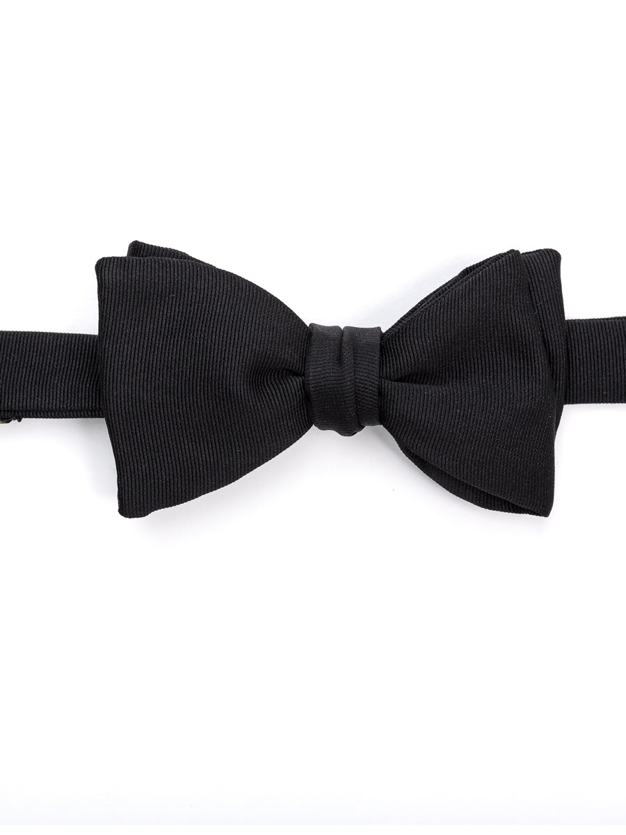 Black Grosgrain Silk Bow Tie