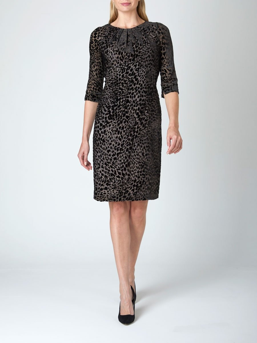 Grey leopard dress top